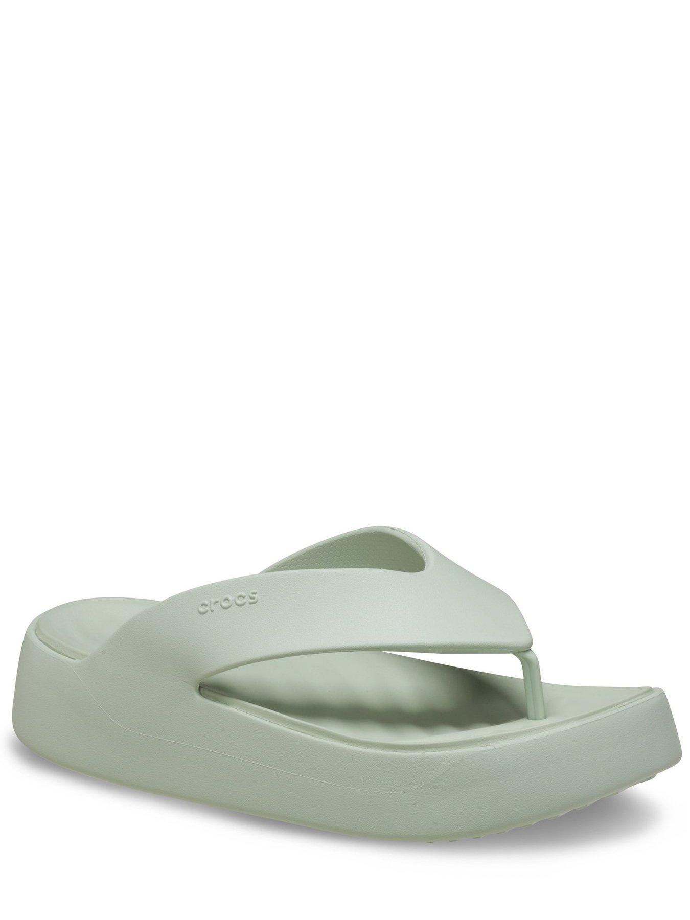 Crocs Getaway Platform Flip Sandals Plaster Green Very