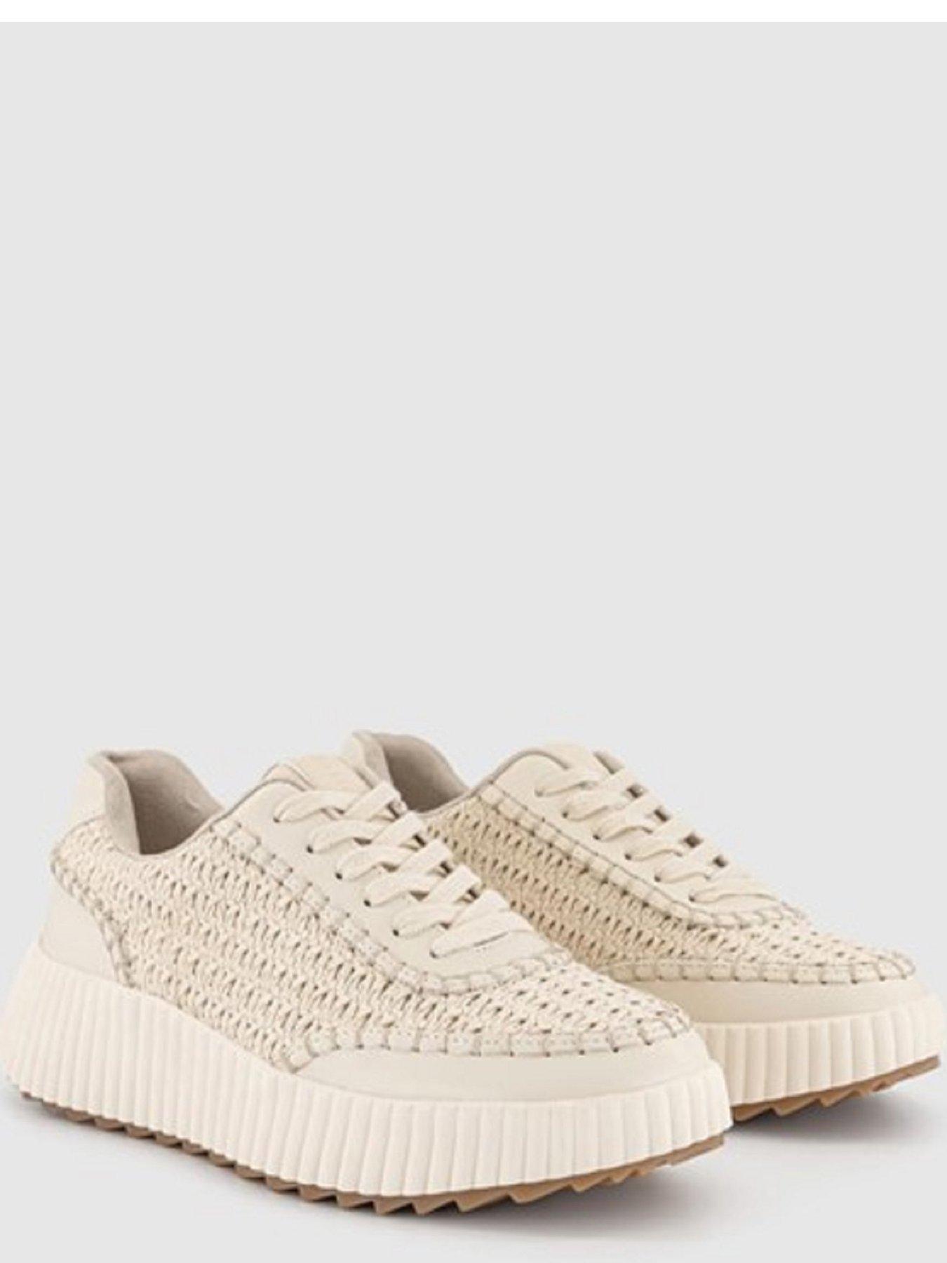 Image 2 of 4 of OFFICE Flo Knitted Lace Up Trainer - Ecru