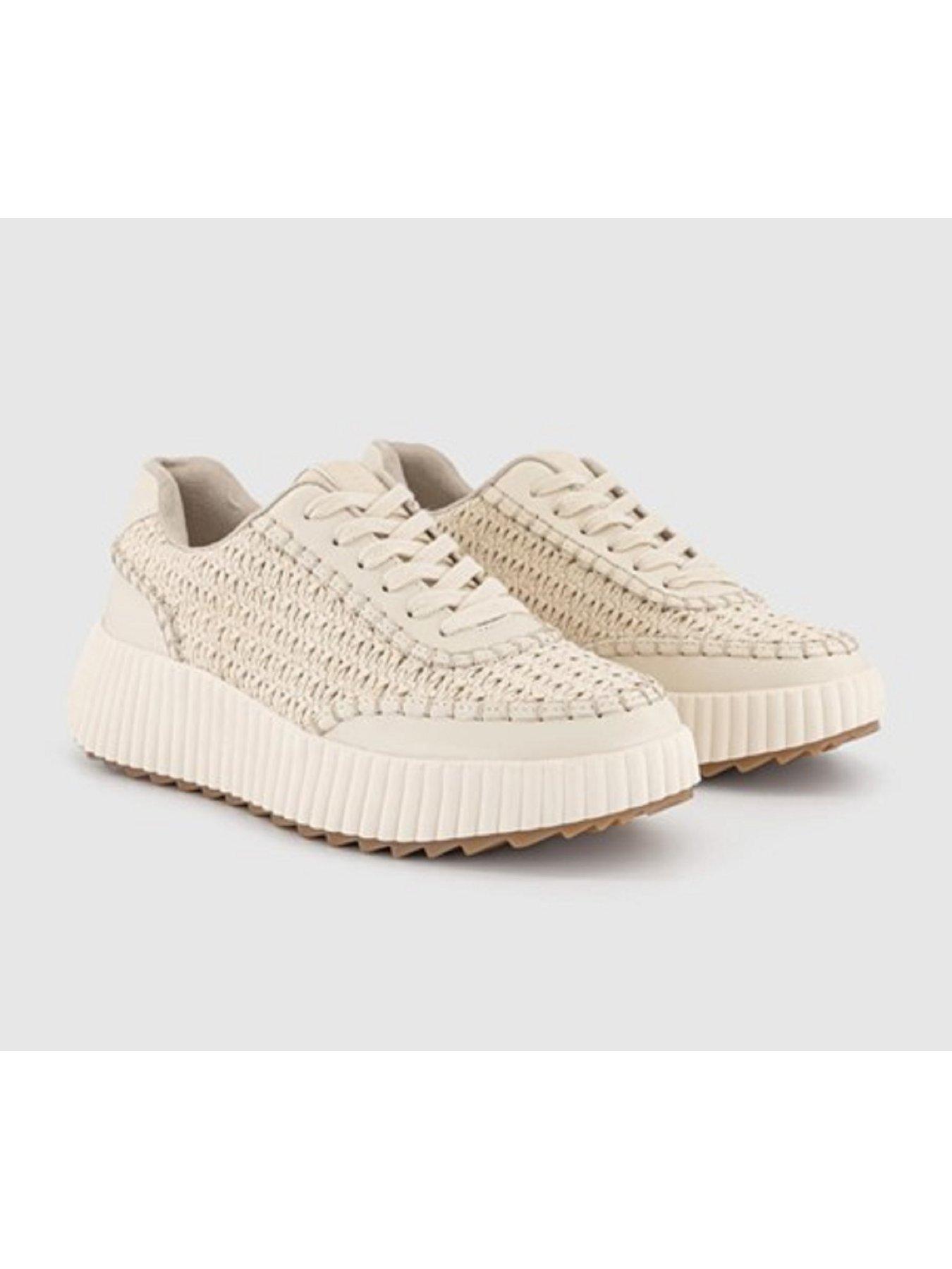 Image 4 of 4 of OFFICE Flo Knitted Lace Up Trainer - Ecru