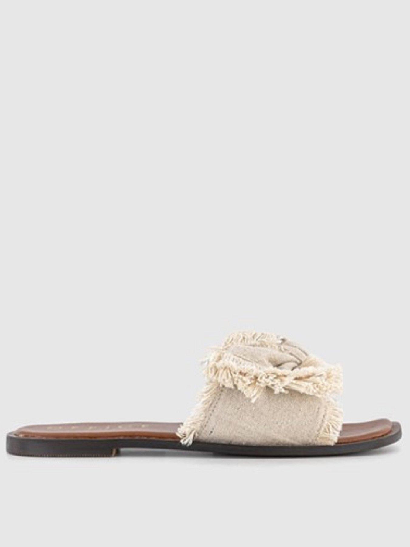 Office Skye Canvas Bow Slider - Off White
