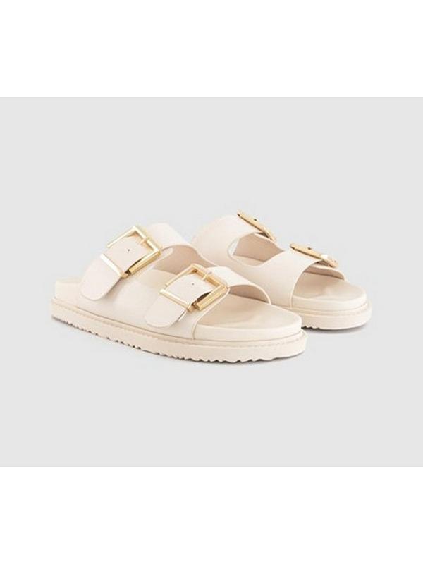 OFFICE Sunkissed Double Strap Chunky Footbed Slider - Off White | Very ...
