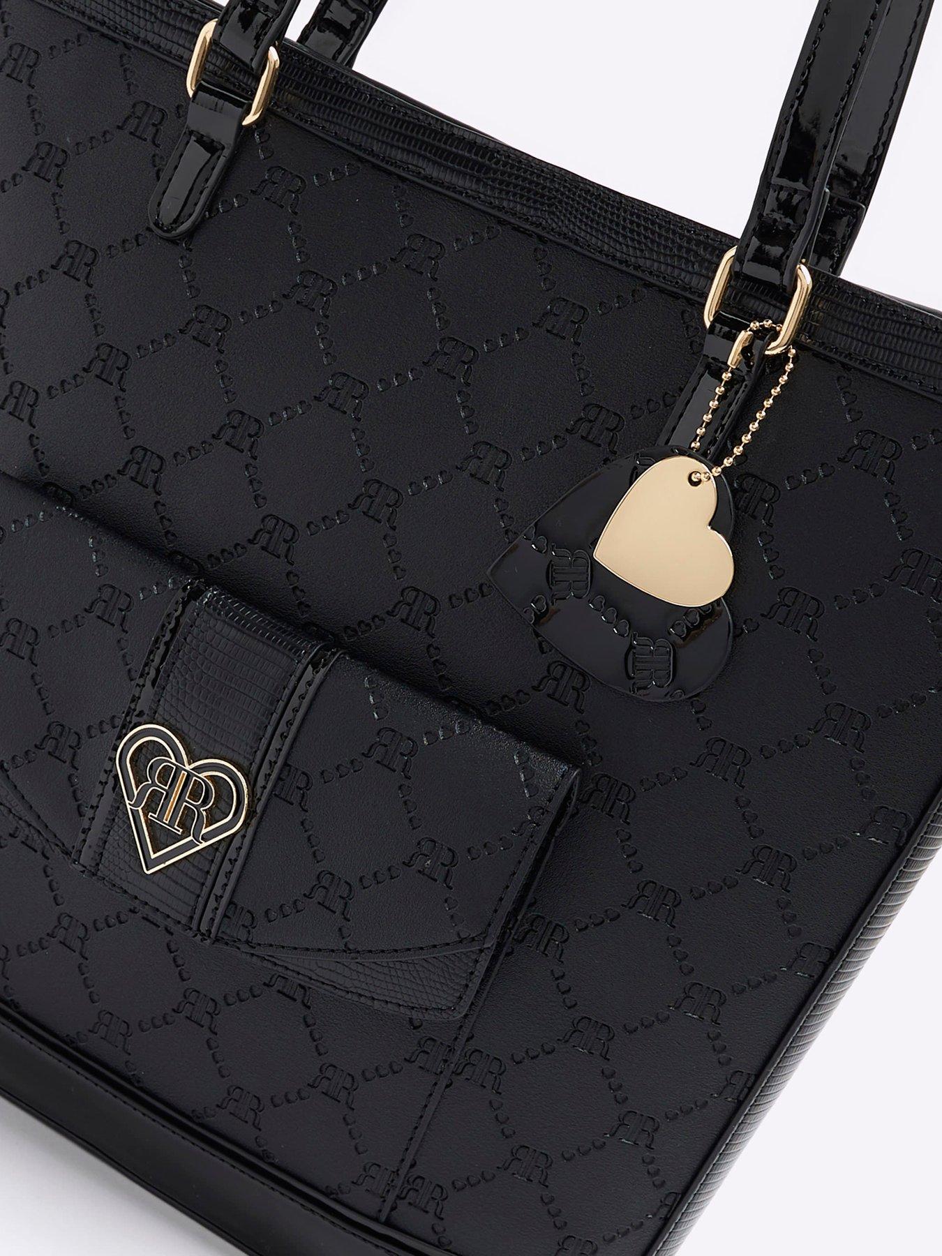 Black handbags for school river island best sale