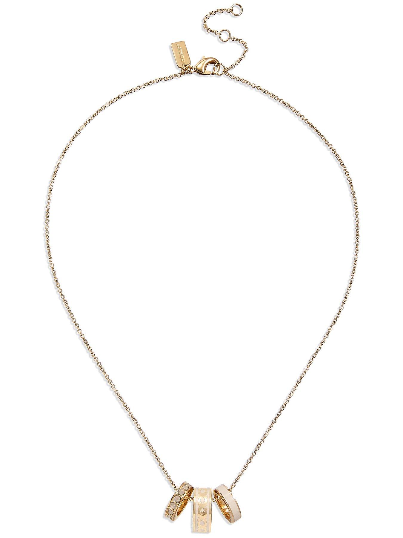 Product photograph of Coach Enamel C Chain Rondell Necklace from very.co.uk