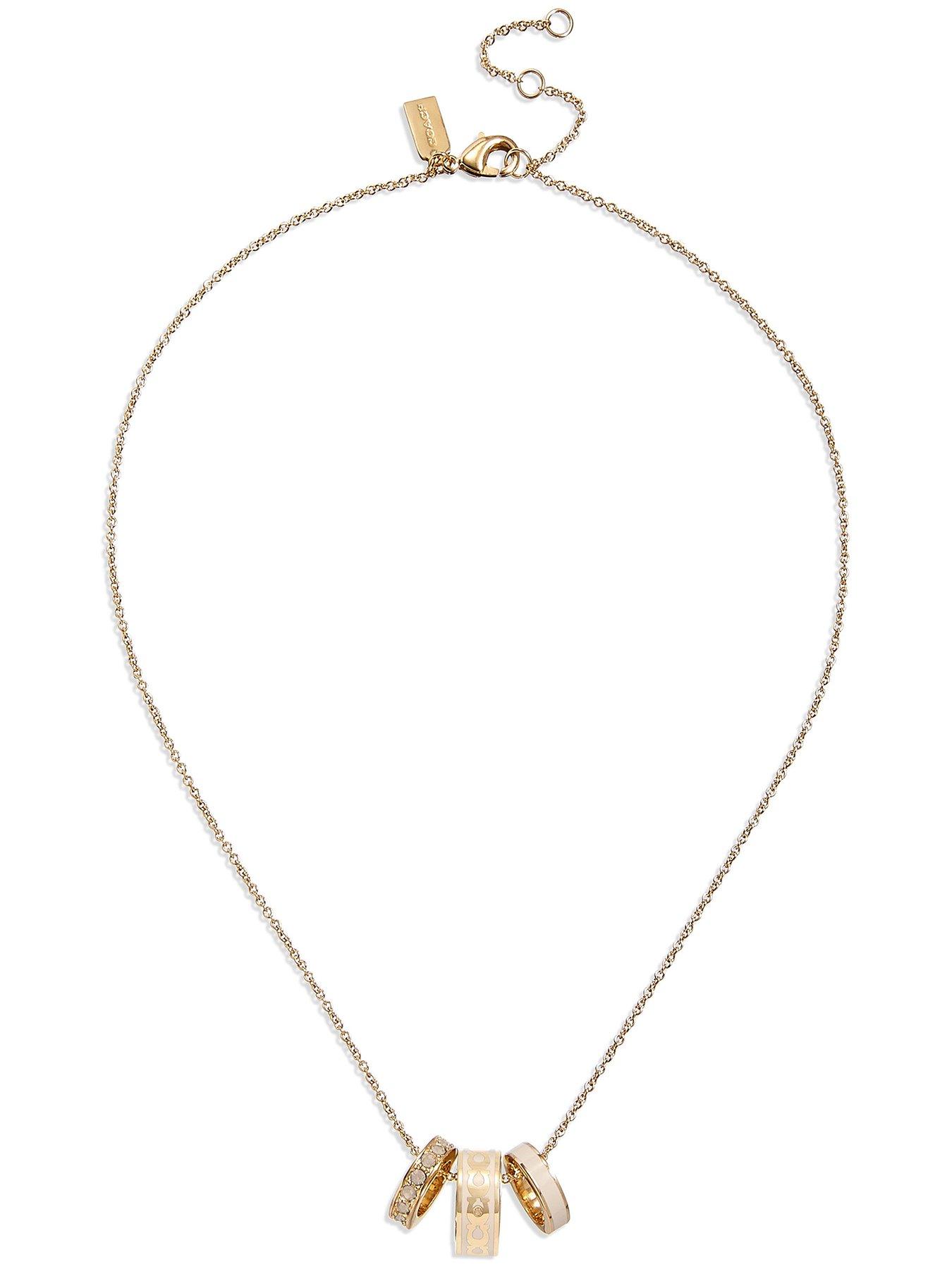 Image 1 of 3 of COACH Enamel C Chain Rondell Necklace