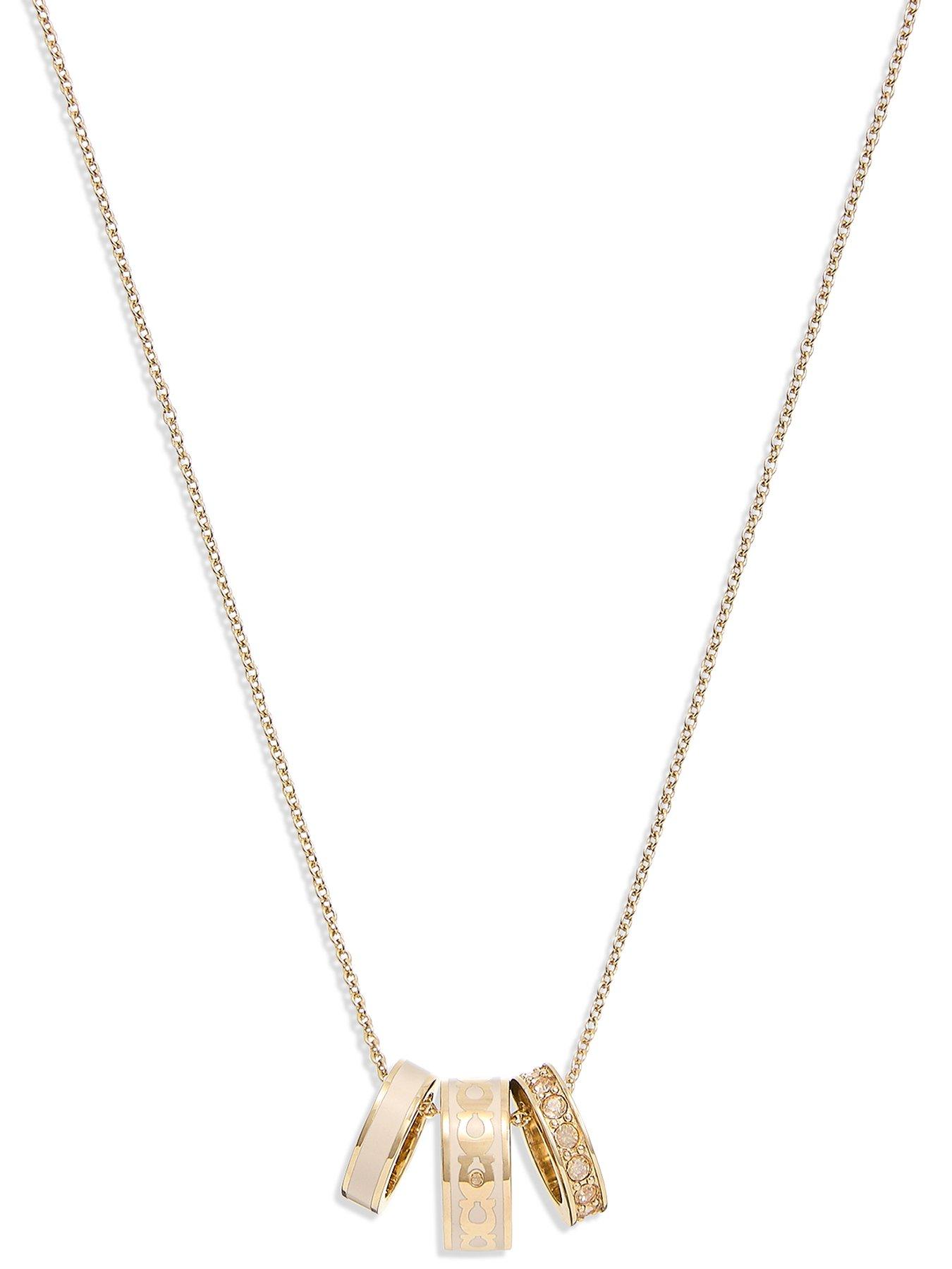 Image 2 of 3 of COACH Enamel C Chain Rondell Necklace