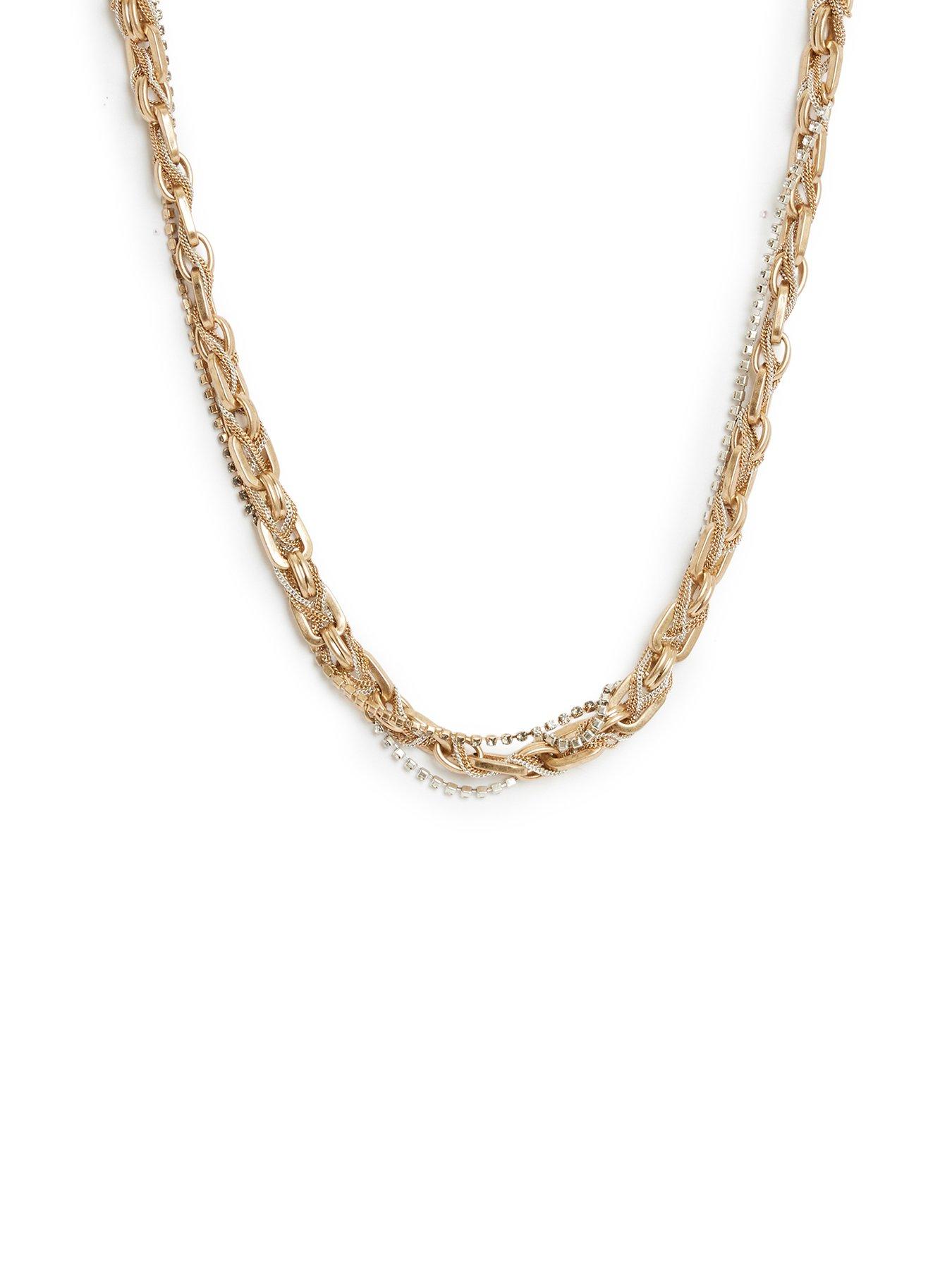 Product photograph of Allsaints All Saints Braid Link Necklace from very.co.uk