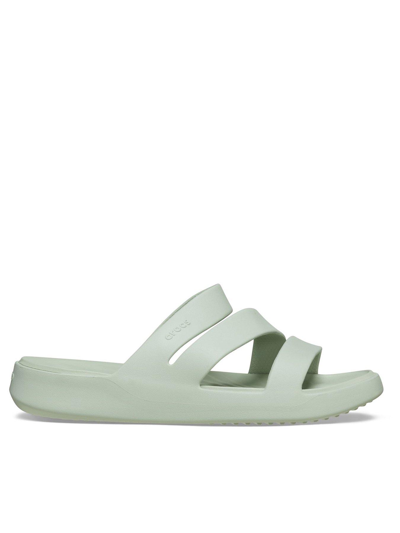 Crocs Getaway Strappy Flat Sandals Plaster Green