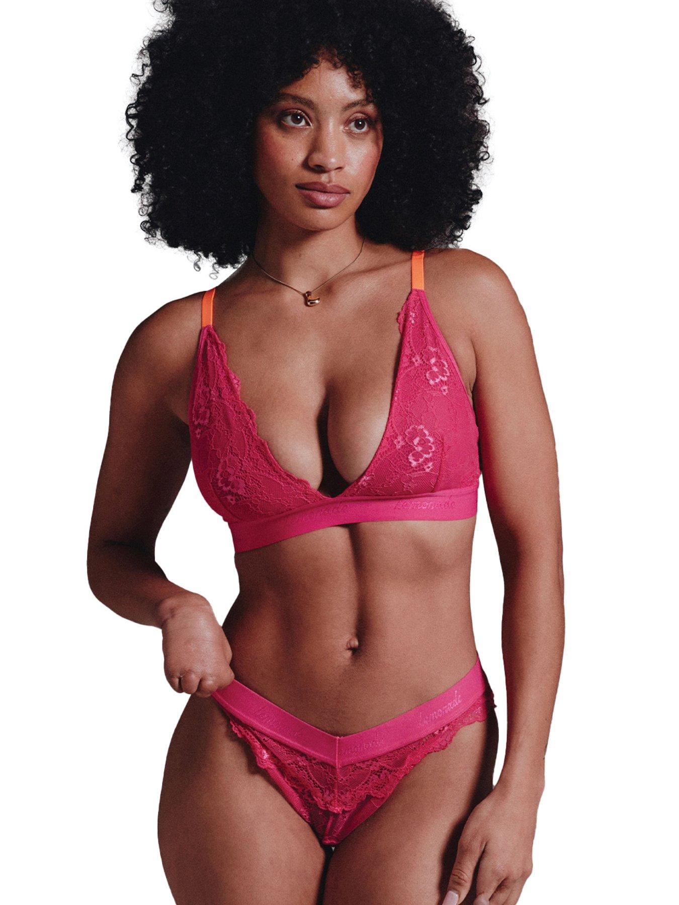 Pink black bralette shop