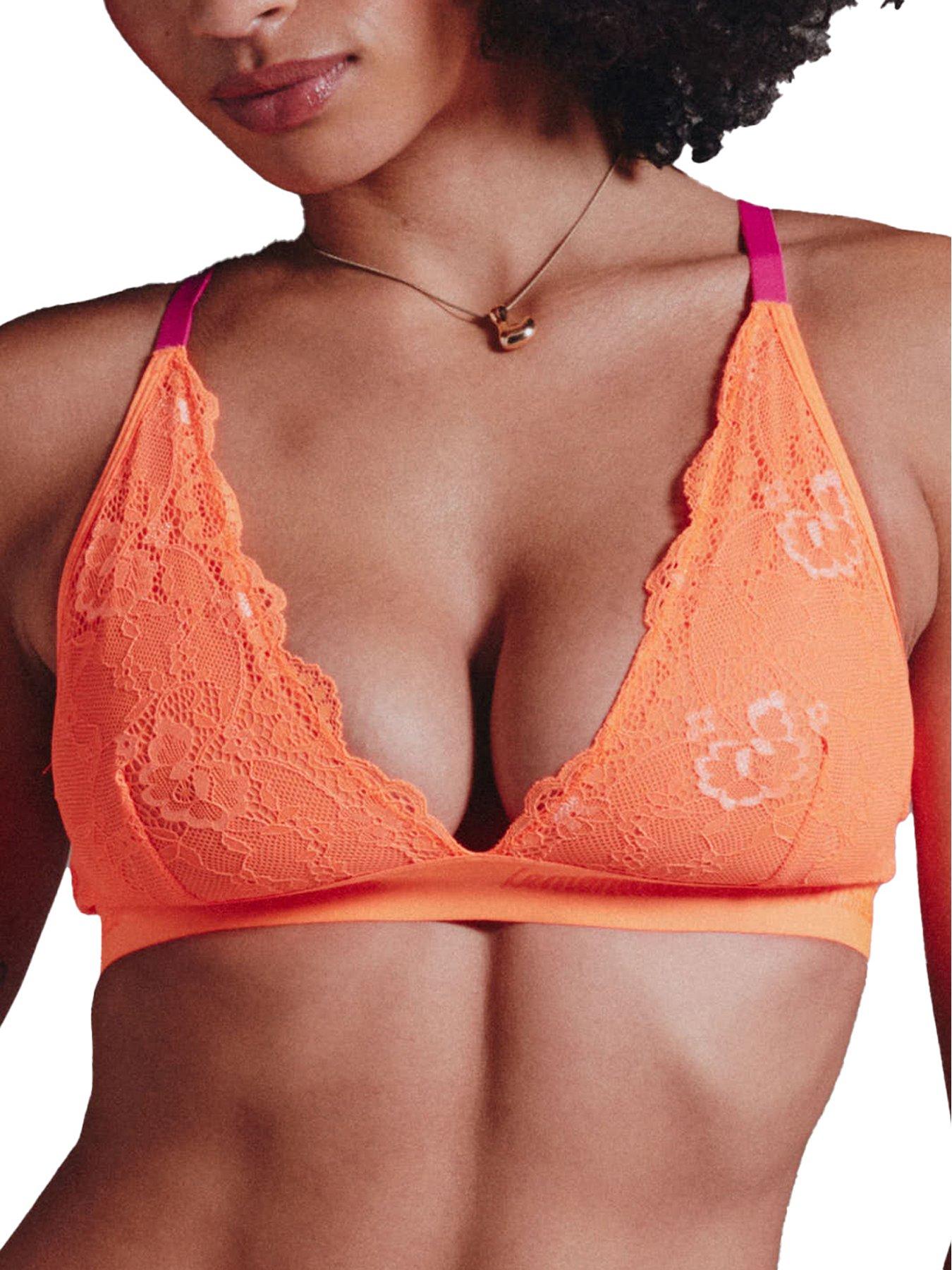 Lace Bralette Neon Orange