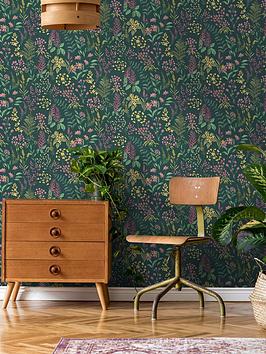 Product photograph of Holden Decor Floral Sprig Wallpaper - Teal from very.co.uk