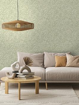 Product photograph of Holden Decor Mini Leaf Trail Wallpaper In Sage from very.co.uk