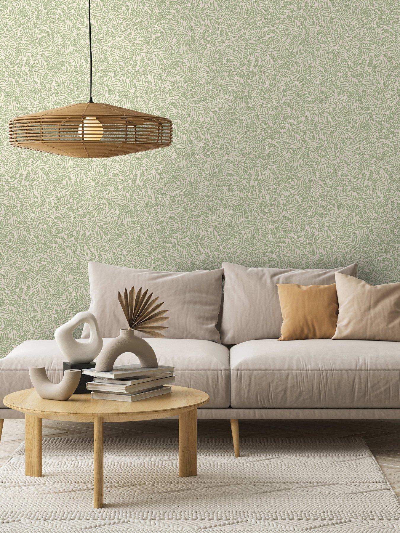 undefined Mini Leaf Trail Wallpaper in Sage