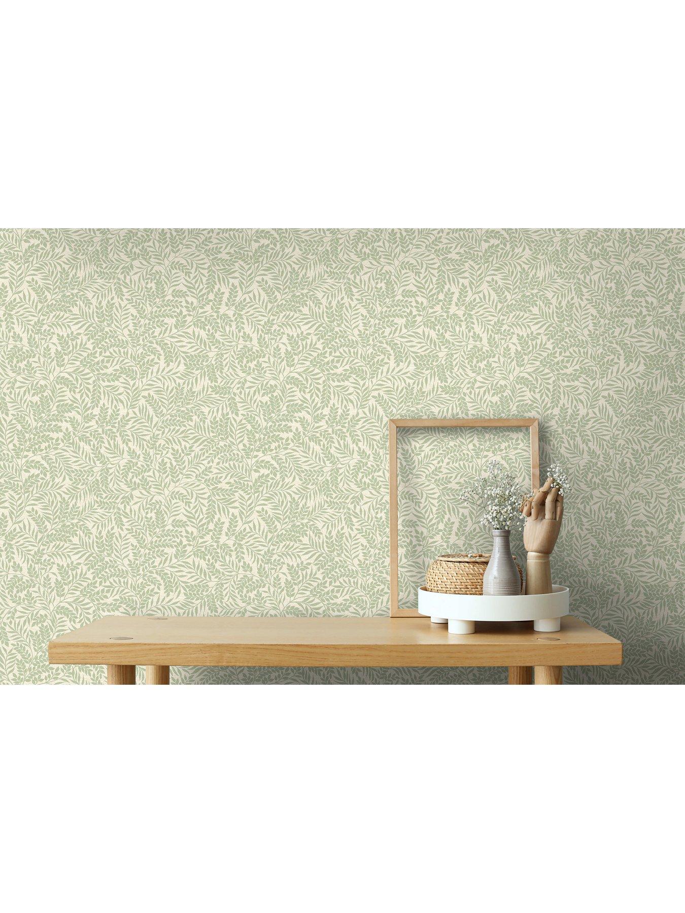 Image 2 of 6 of Holden Decor Mini Leaf Trail Wallpaper in Sage