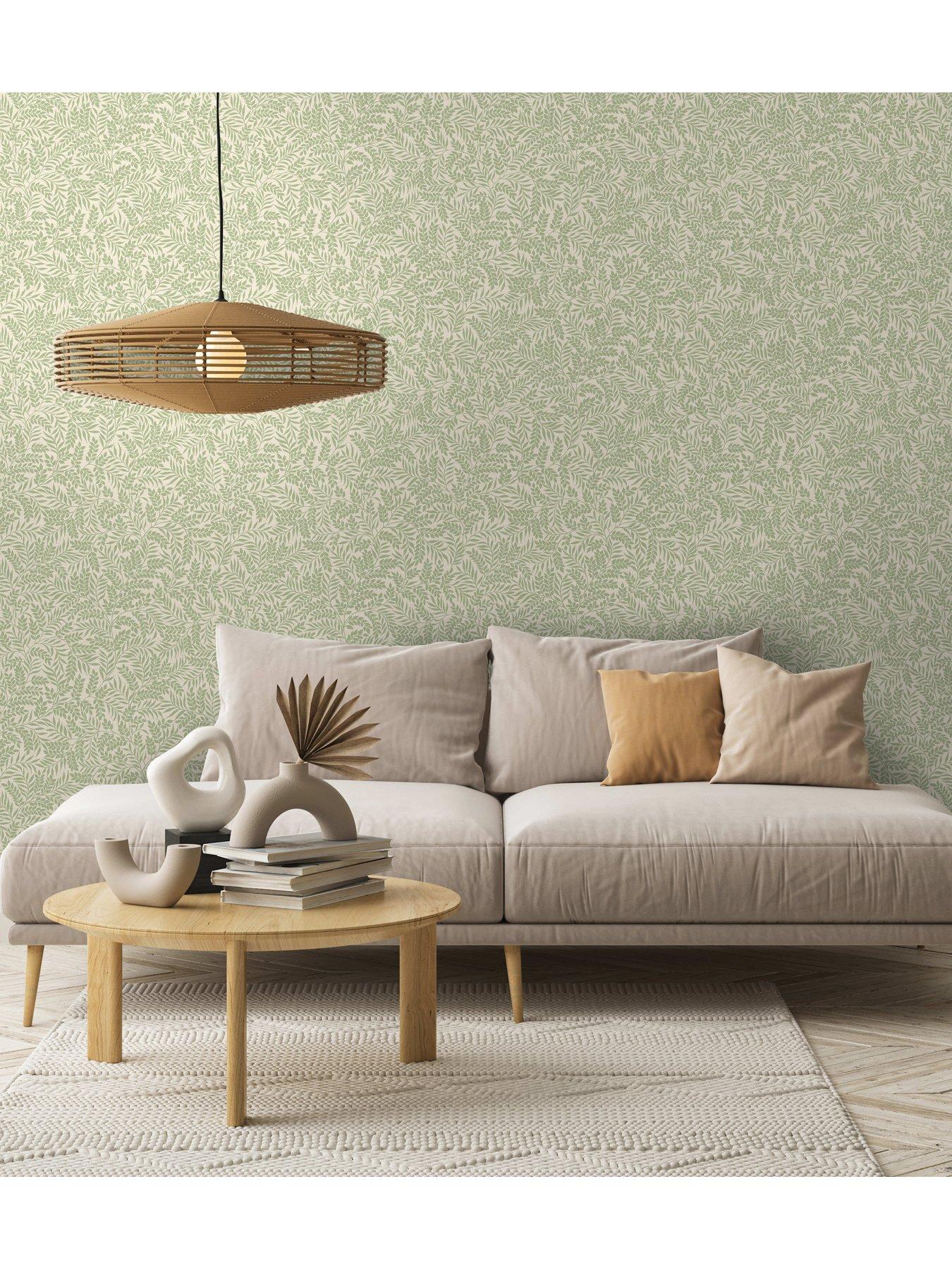 Image 3 of 6 of Holden Decor Mini Leaf Trail Wallpaper in Sage