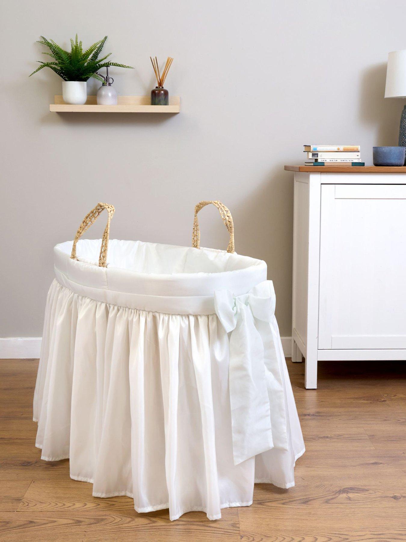 Product photograph of Clair De Lune Windsor Traditional Palm Moses Basket - With Natural Rocking Stand from very.co.uk