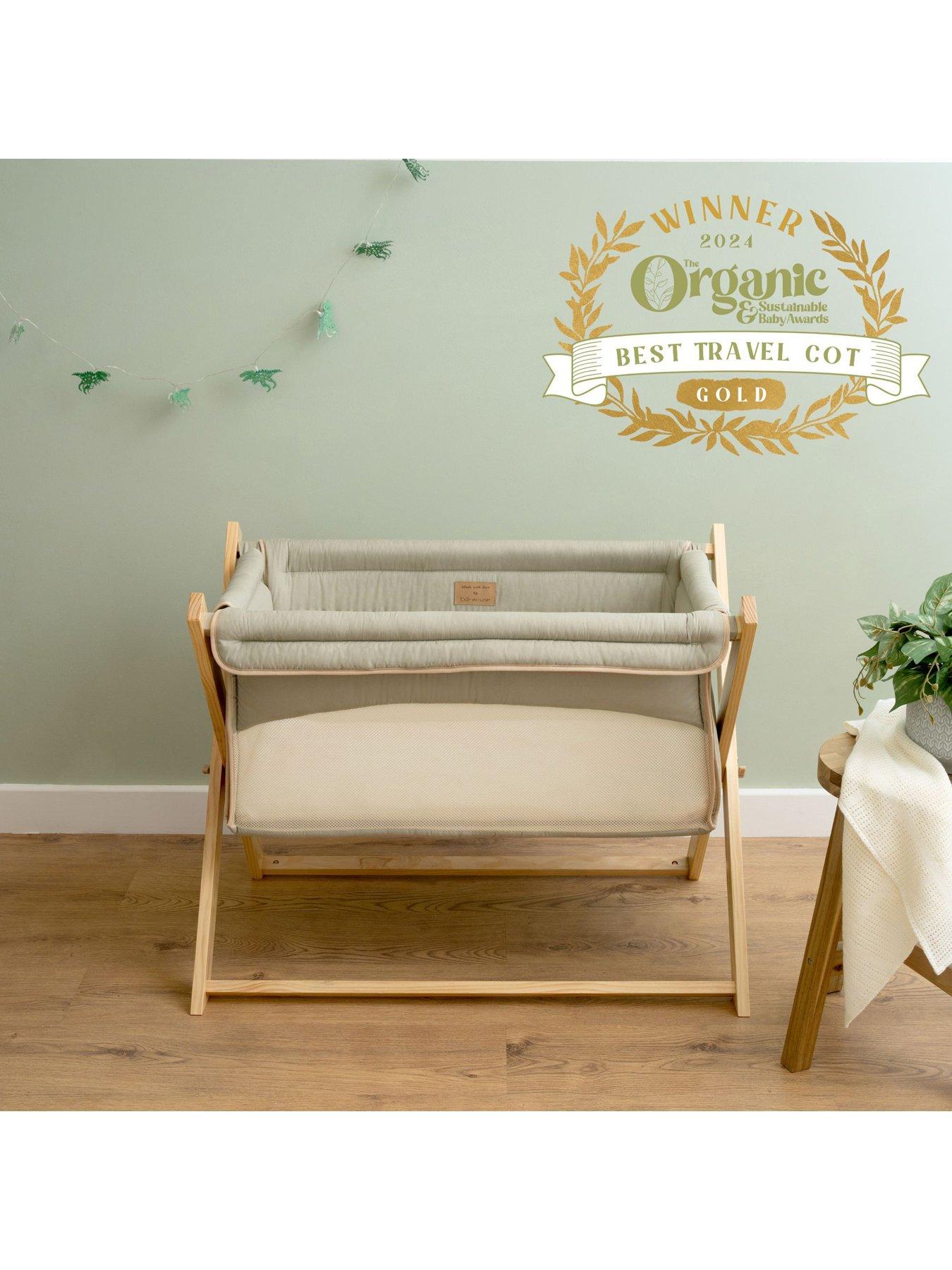 Product photograph of Clair De Lune Folding Crib - Sage from very.co.uk