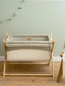 Product photograph of Clair De Lune Folding Crib - Sage from very.co.uk
