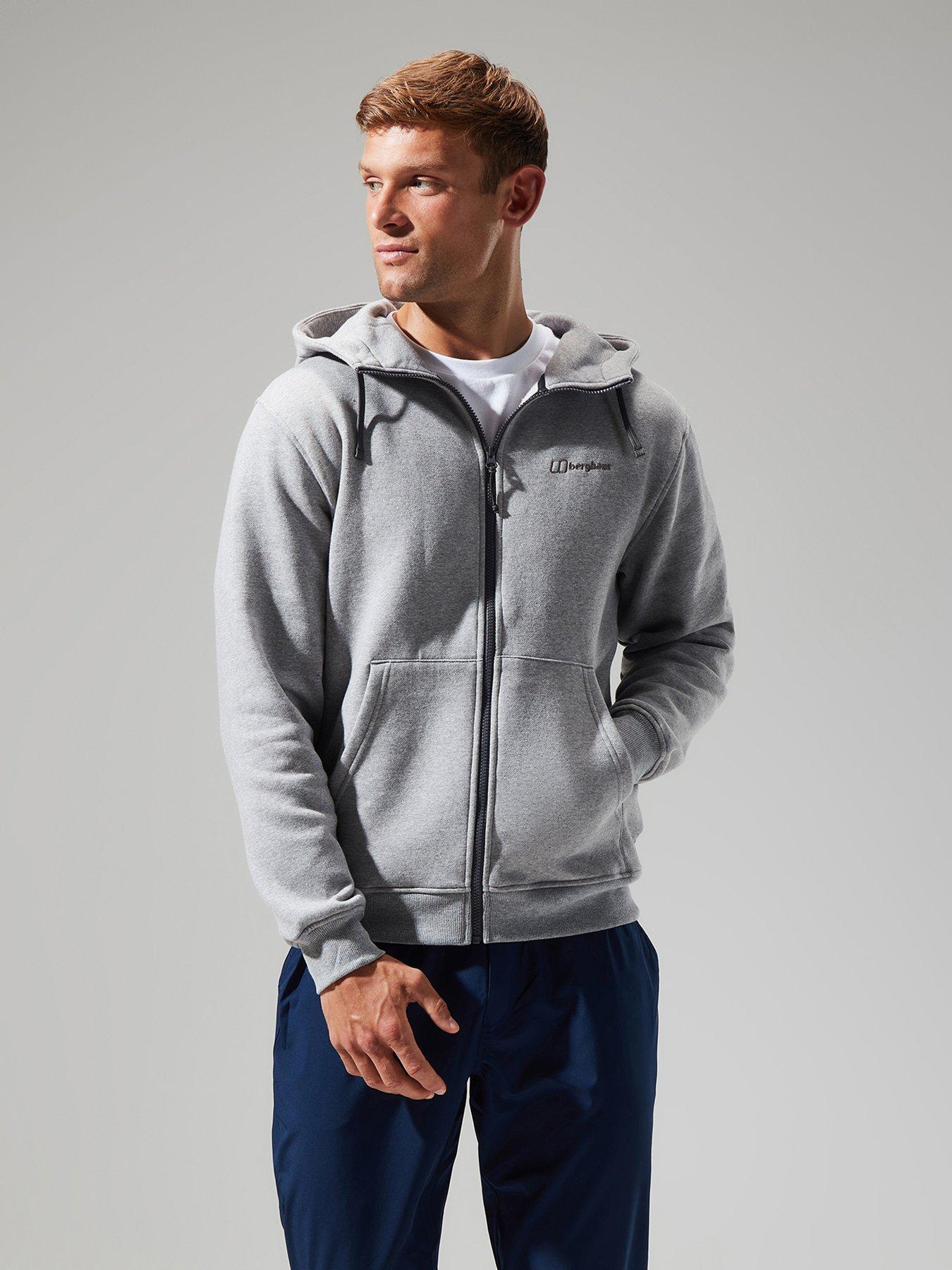 undefined Mens Logo Full Zip Hoody  - Grey
