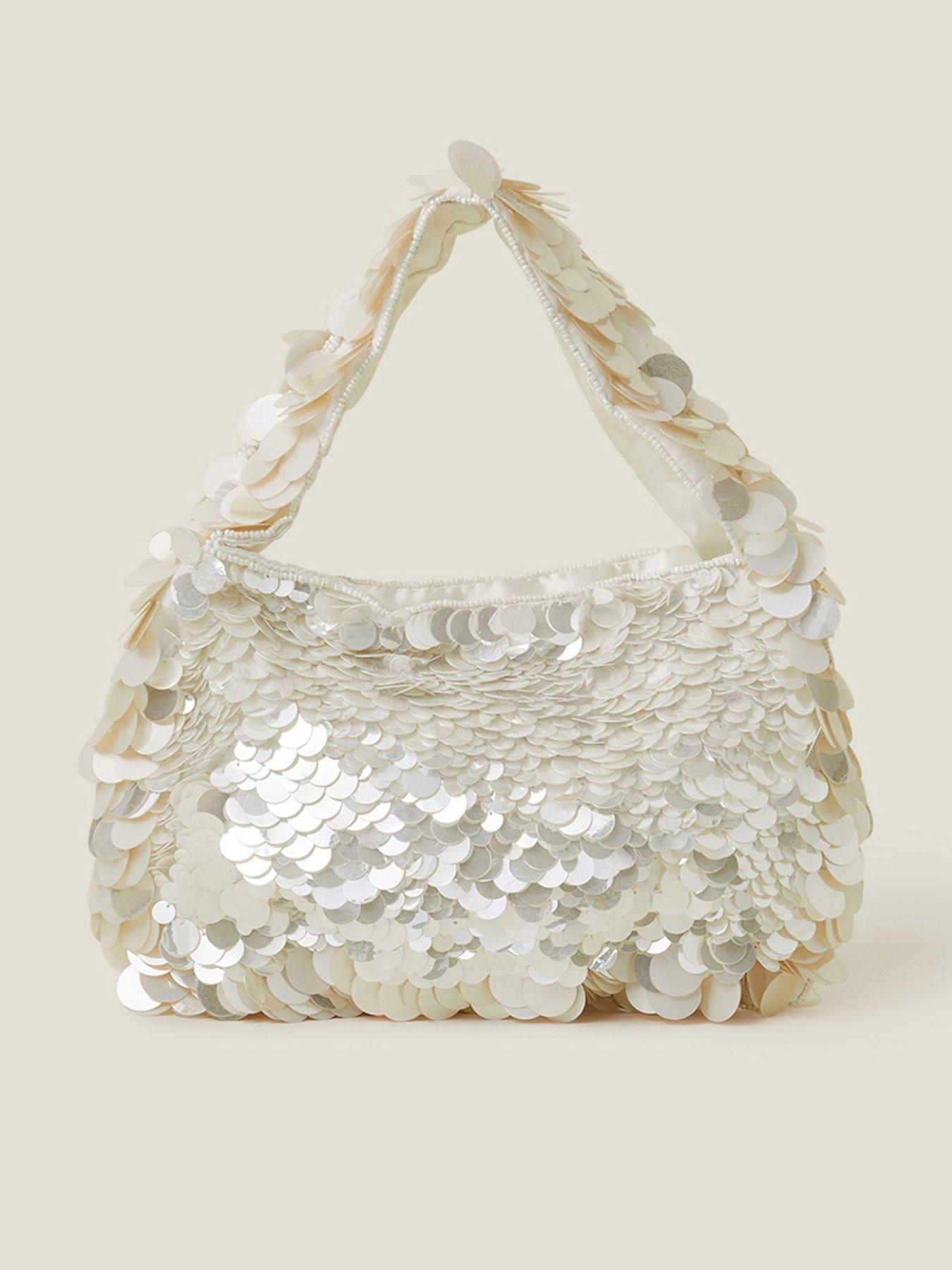 White discount sequin purse