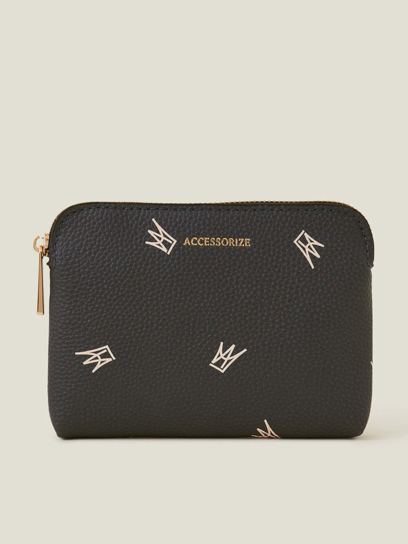Image 1 of 3 of Accessorize Crown Print Coin Purse