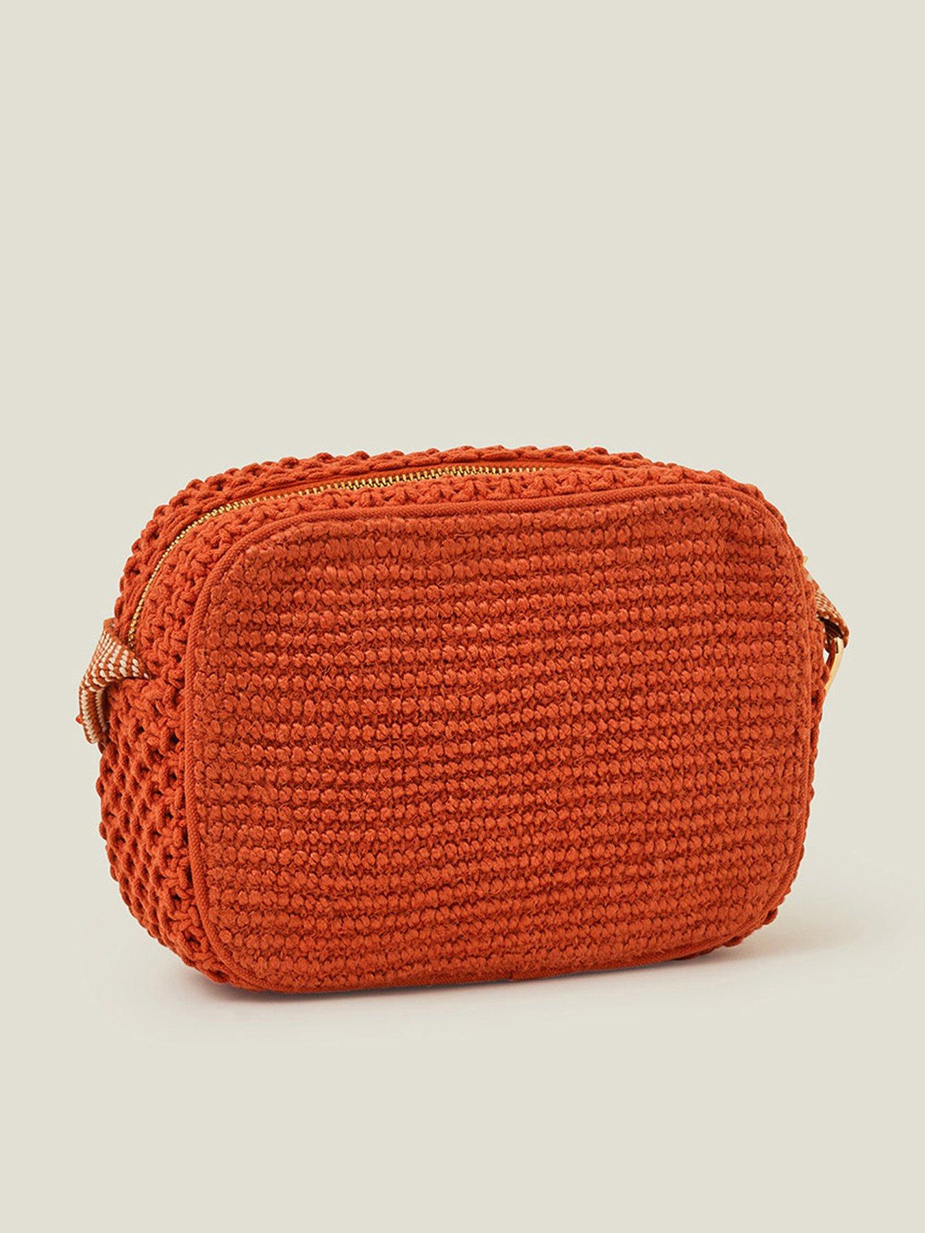 Stelio Embroidered Raffia Webbing Camera Bag Ecru