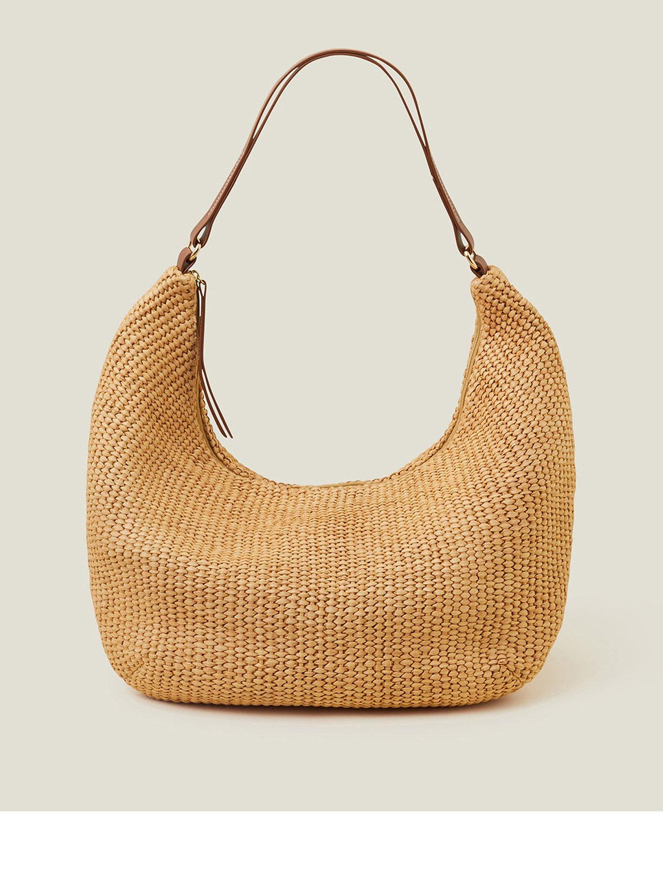 Image 1 of 4 of Accessorize Raffia Scoop Shoulder