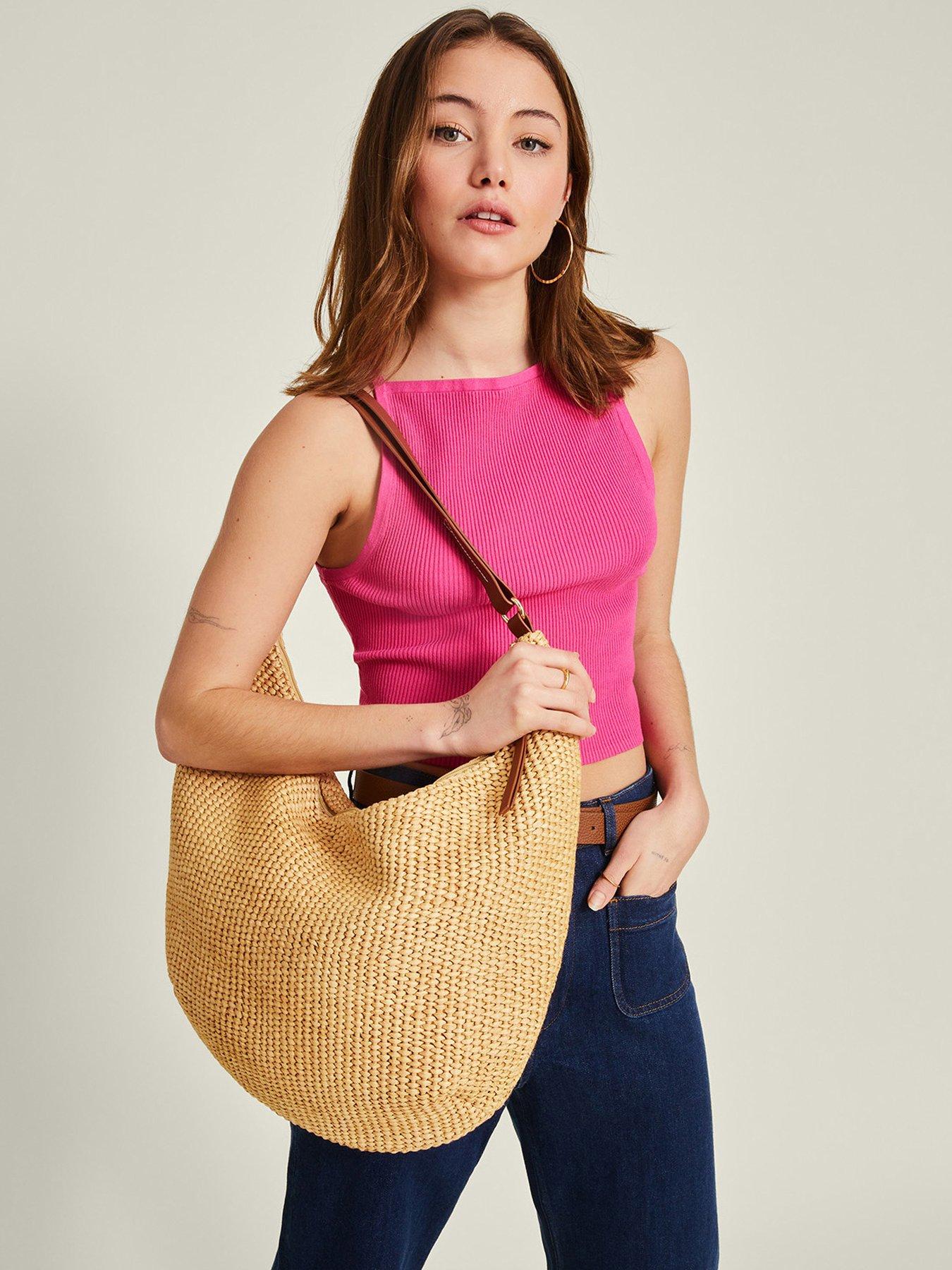 Image 2 of 4 of Accessorize Raffia Scoop Shoulder