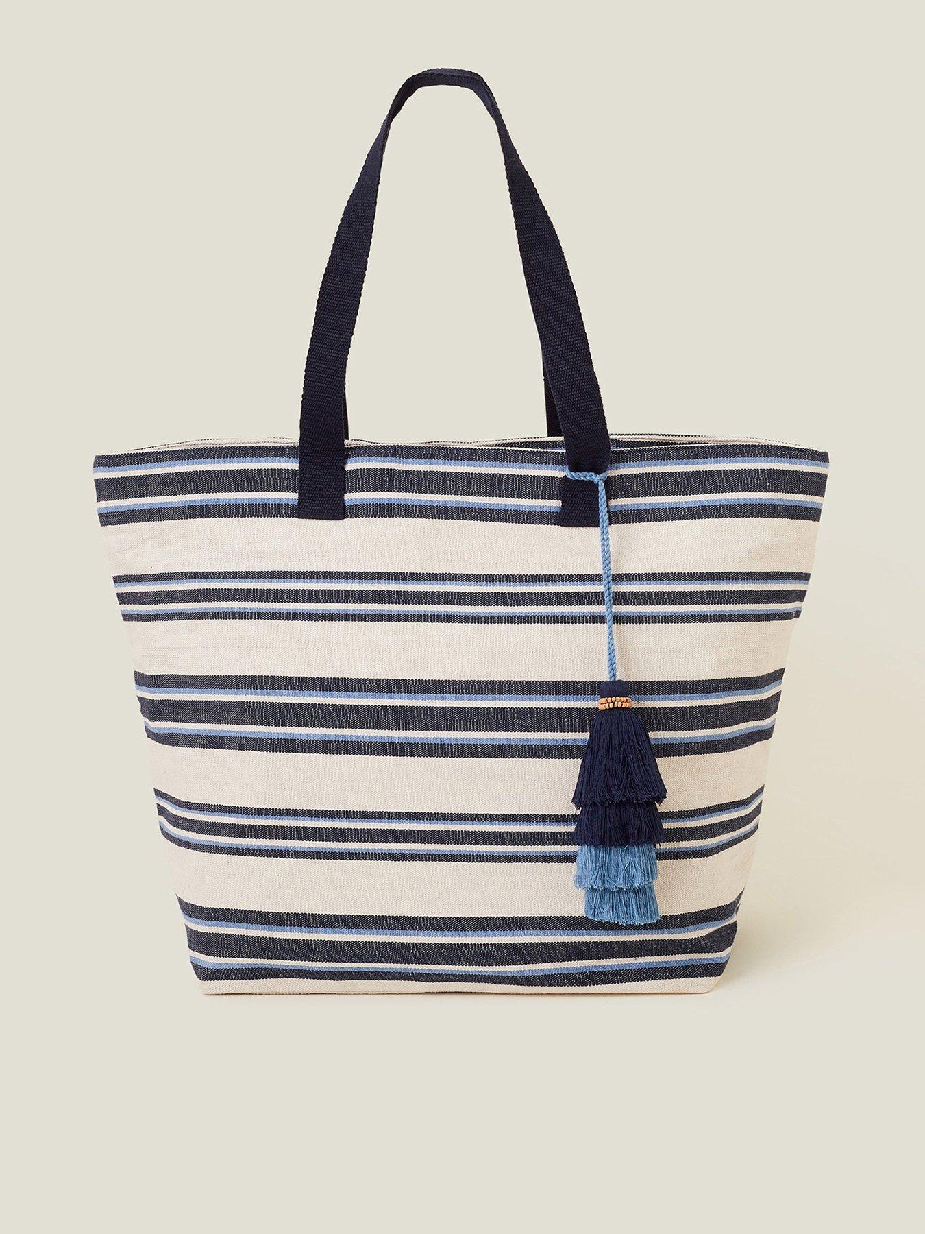 Striped on sale tote bag