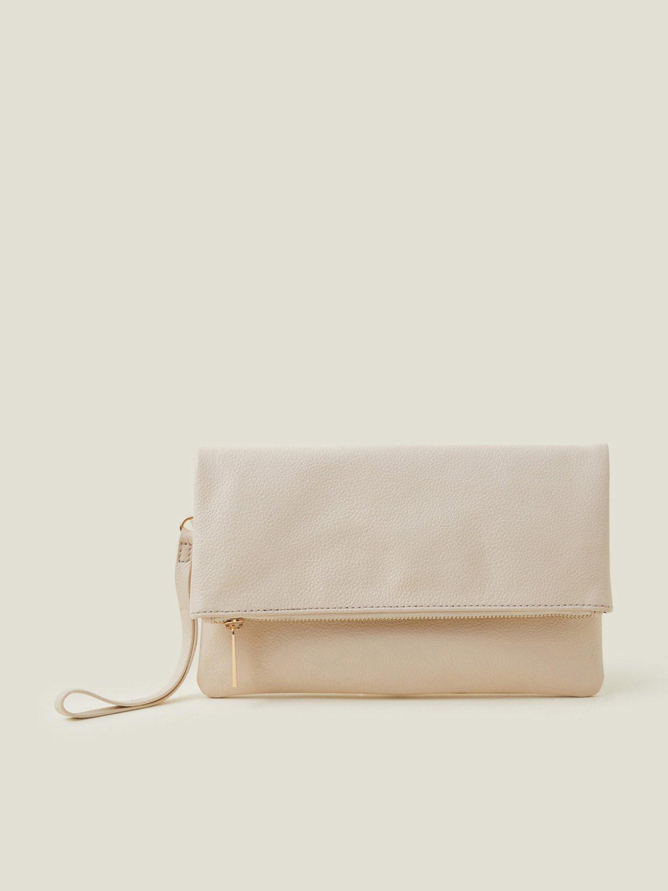 Image 1 of 4 of Accessorize Leather Foldover Clutch