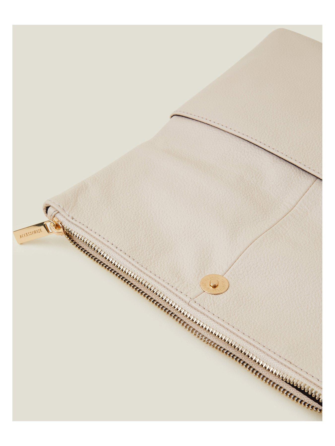 Image 4 of 4 of Accessorize Leather Foldover Clutch