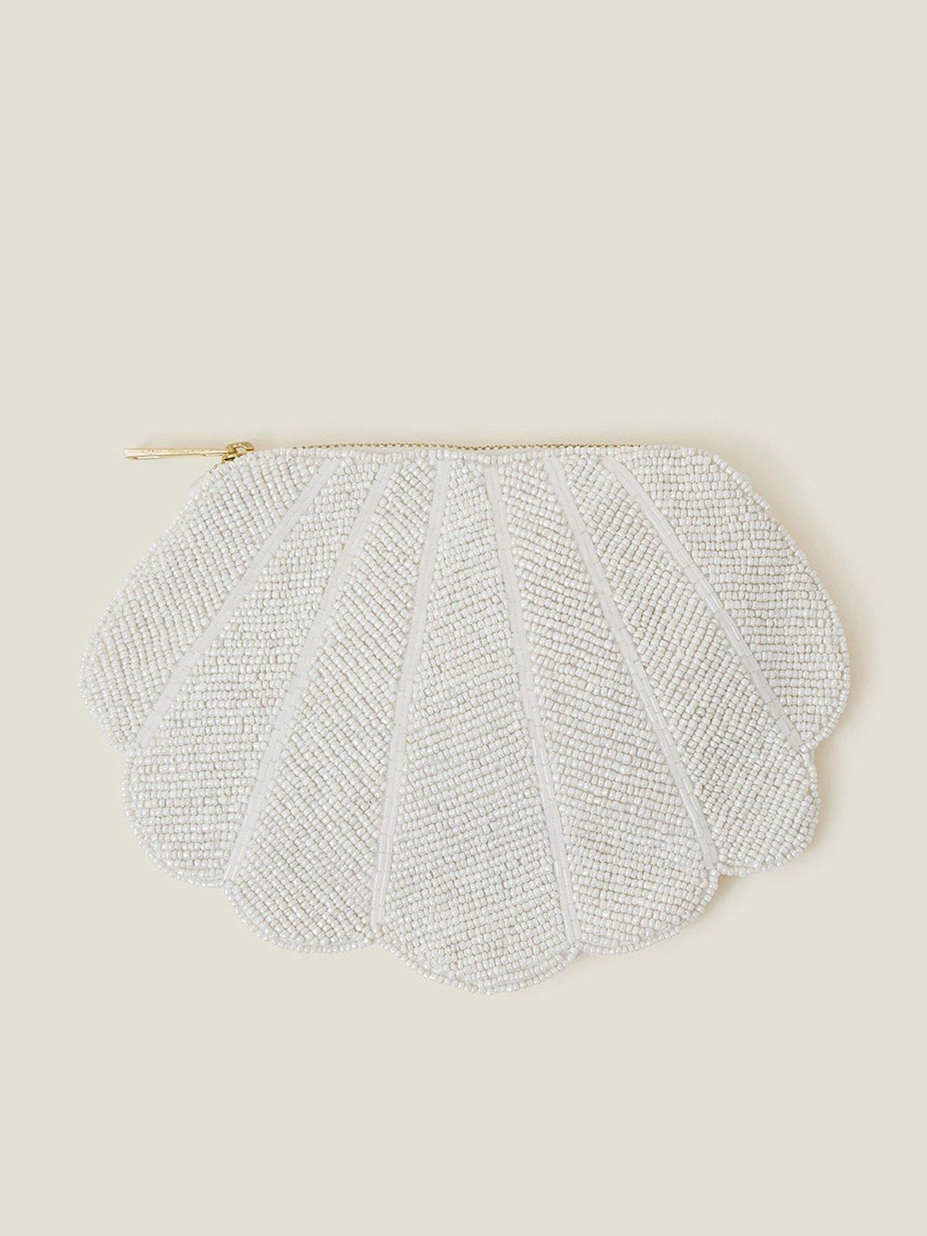 Image 1 of 4 of Accessorize Bridal Scallop Beaded Pouch