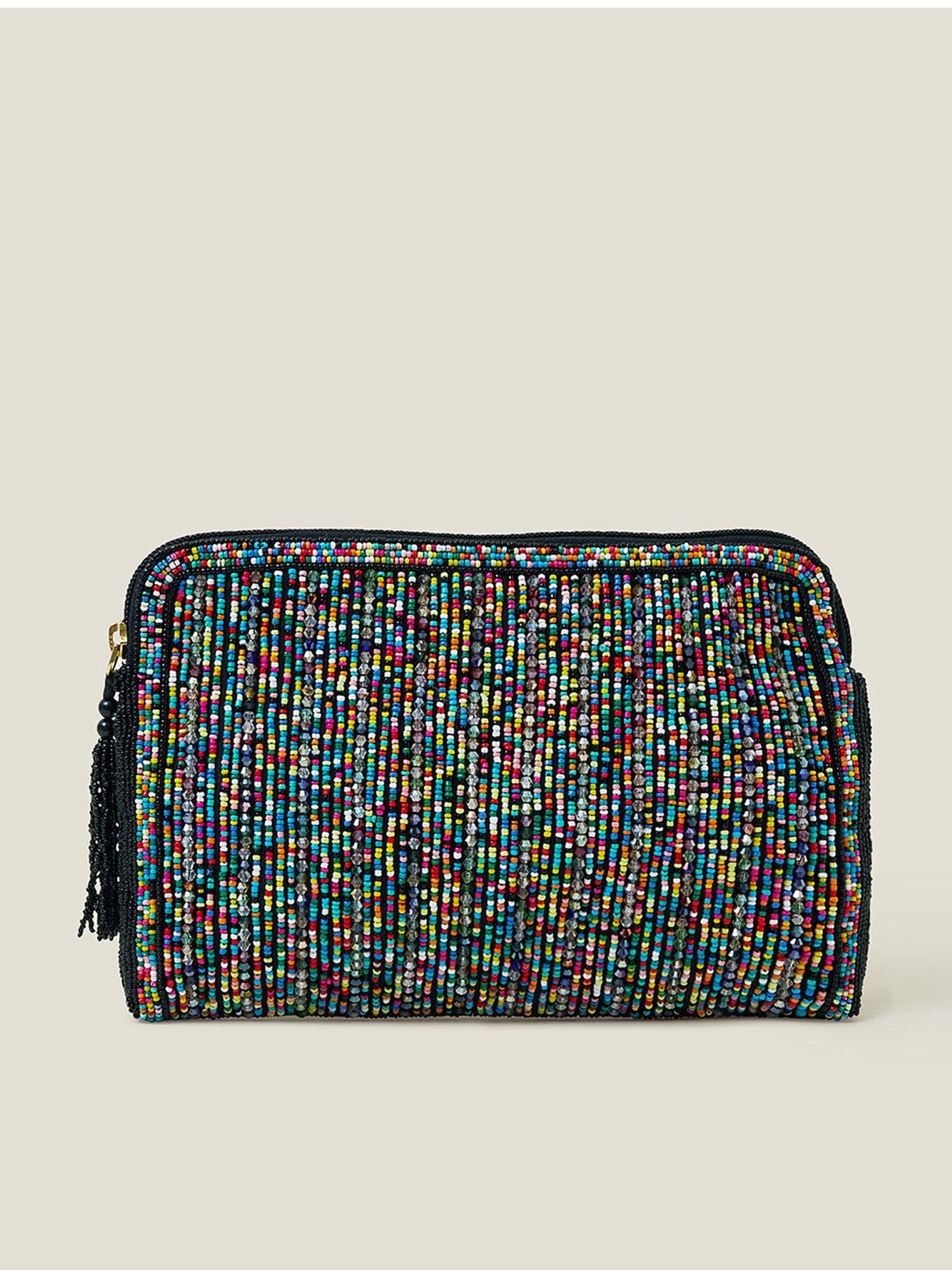 Image 1 of 4 of Accessorize Multi Bead Zip Clutch
