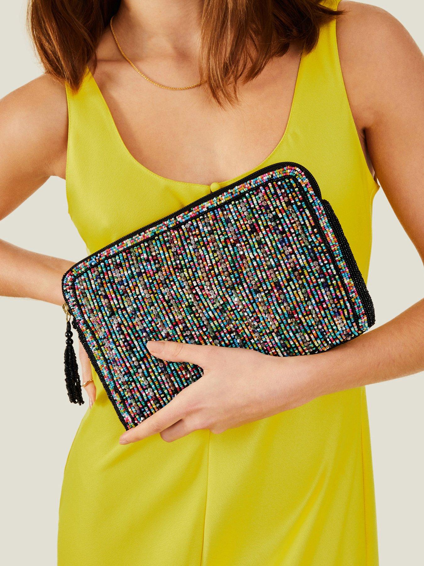 Image 2 of 4 of Accessorize Multi Bead Zip Clutch