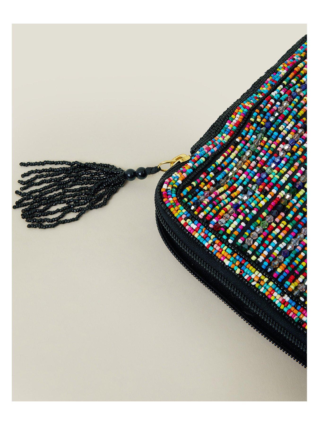 Image 4 of 4 of Accessorize Multi Bead Zip Clutch