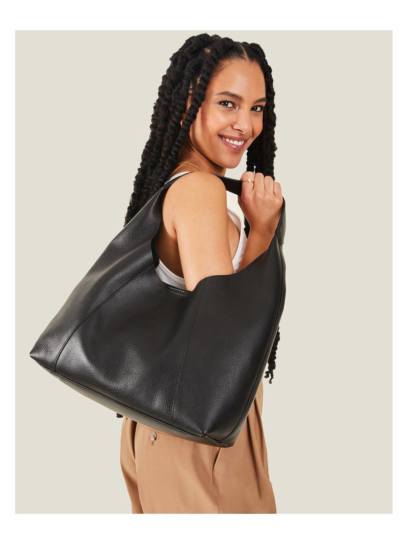 Accessorize Leather Black Shoulder | Very.co.uk