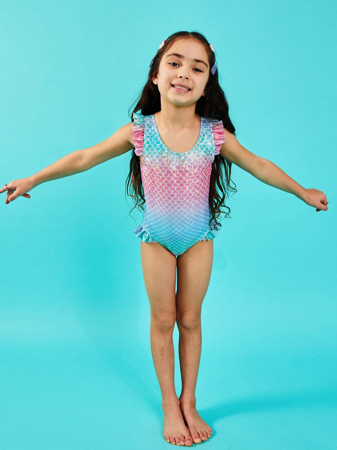 Accessorize Girls Mermaid Swimsuit Pastel Multi Very