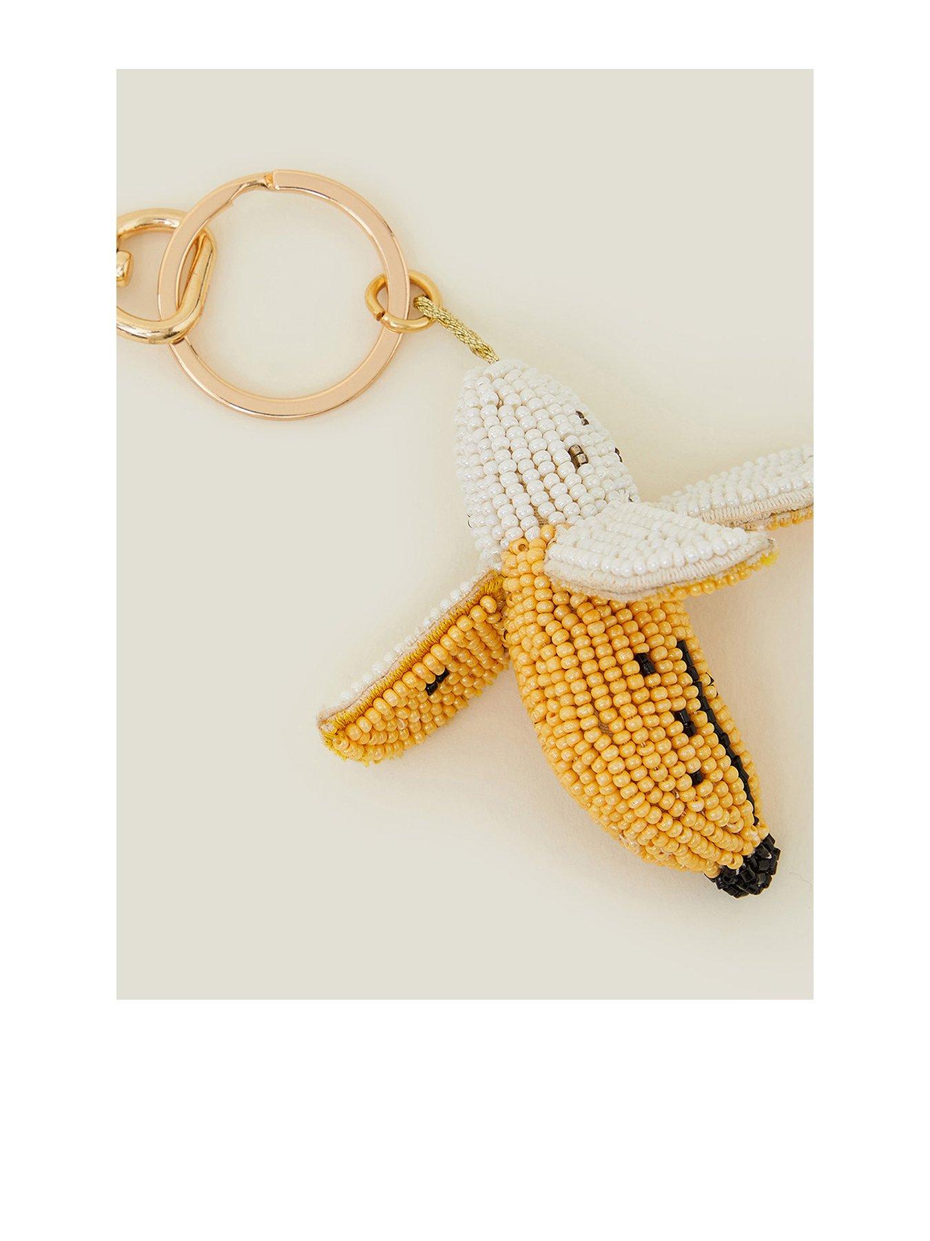 Image 2 of 2 of Accessorize Banana Beaded Keyring