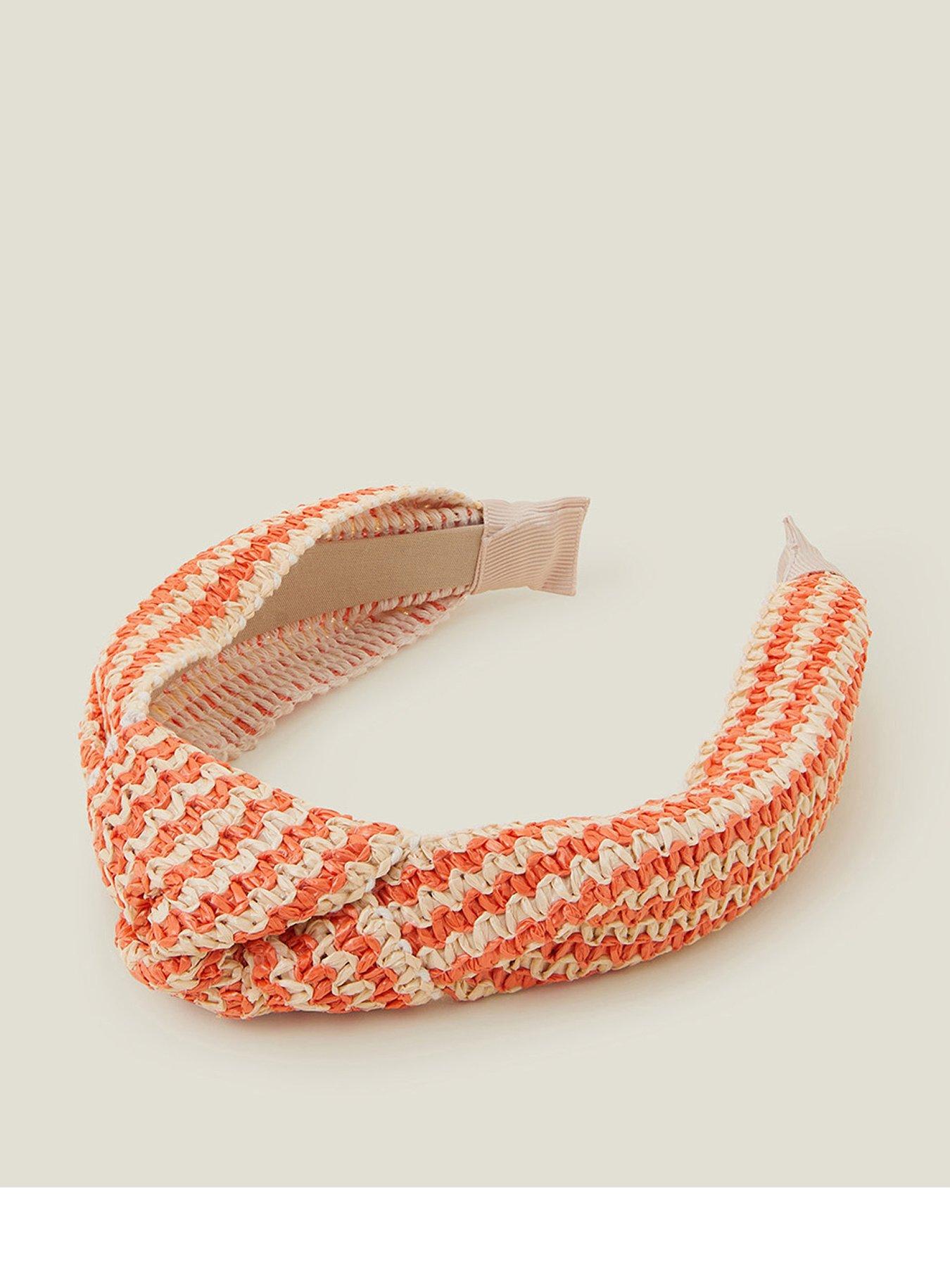 Image 1 of 3 of Accessorize Striped Raffia Headband