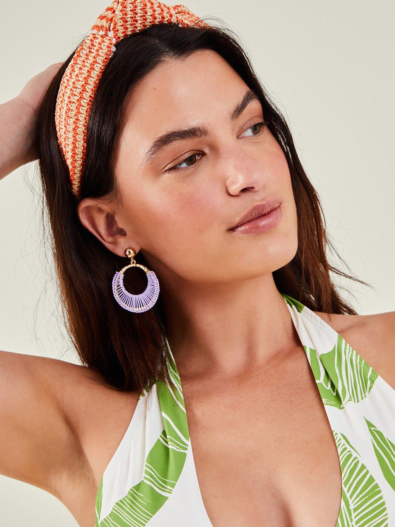 Image 2 of 3 of Accessorize Striped Raffia Headband