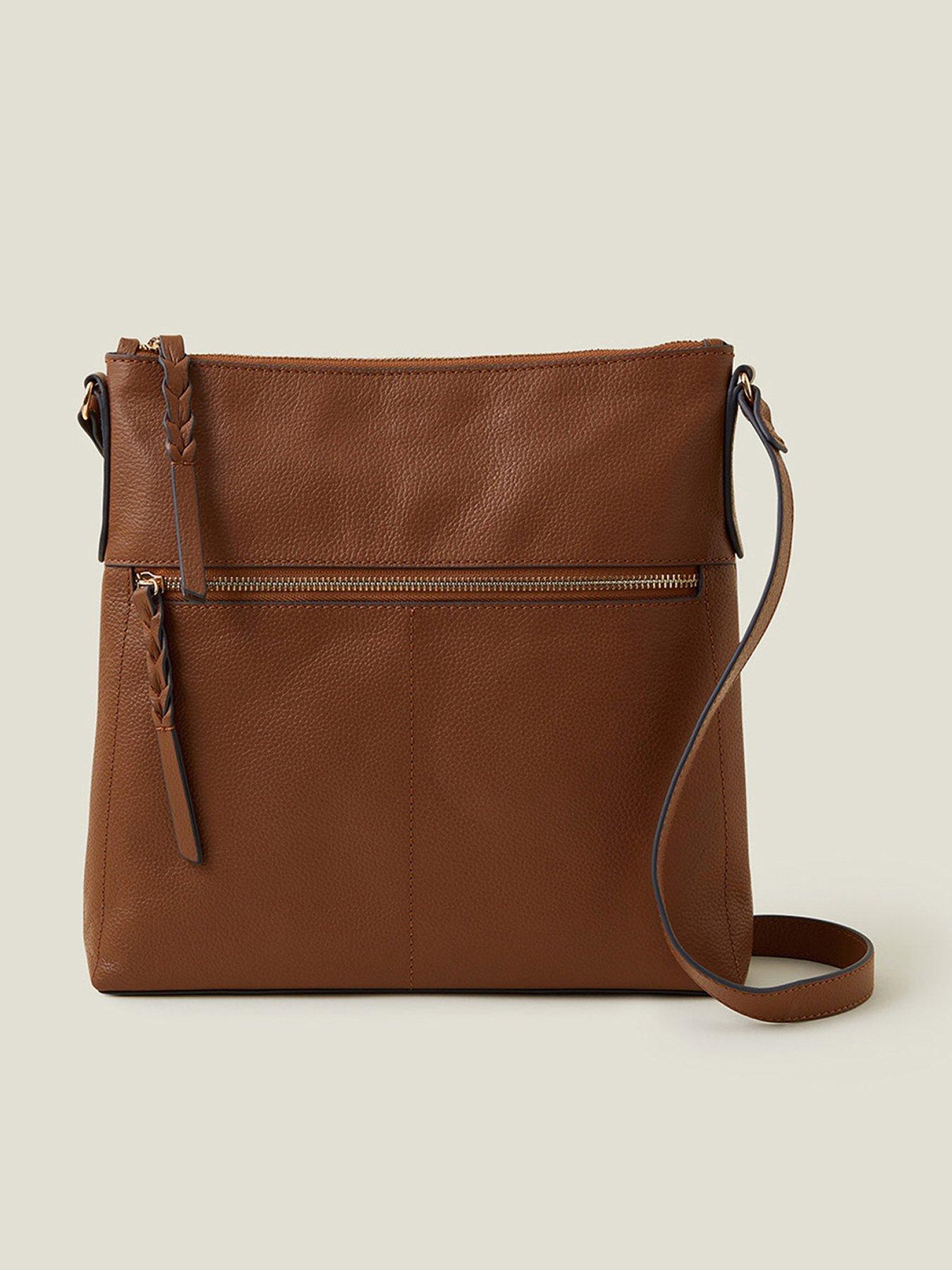 Image 1 of 4 of Accessorize Leather Large Messenger