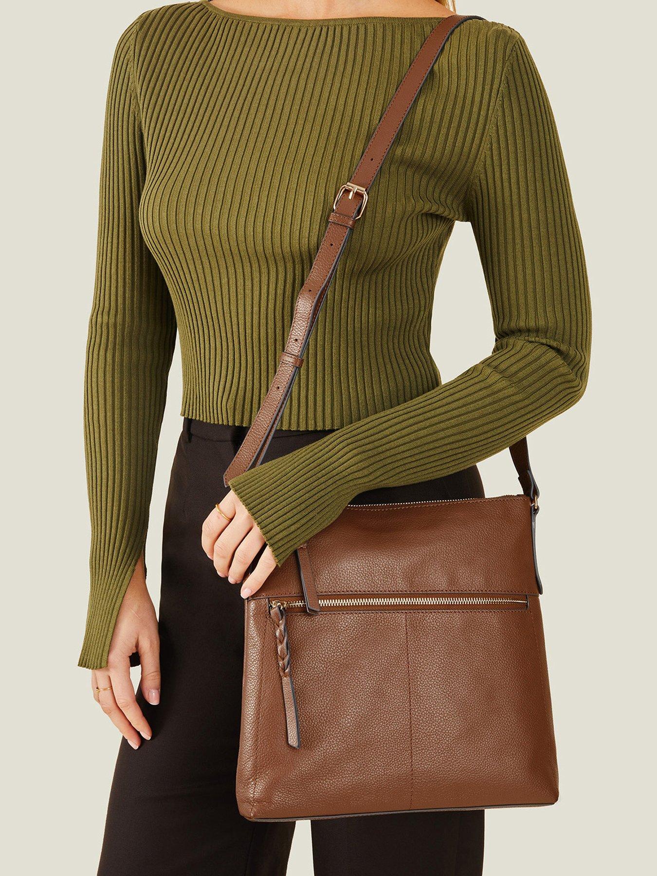 Image 2 of 4 of Accessorize Leather Large Messenger