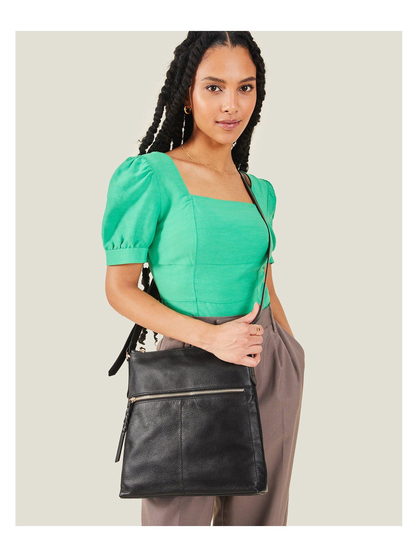 Image 2 of 4 of Accessorize Leather Large Messenger