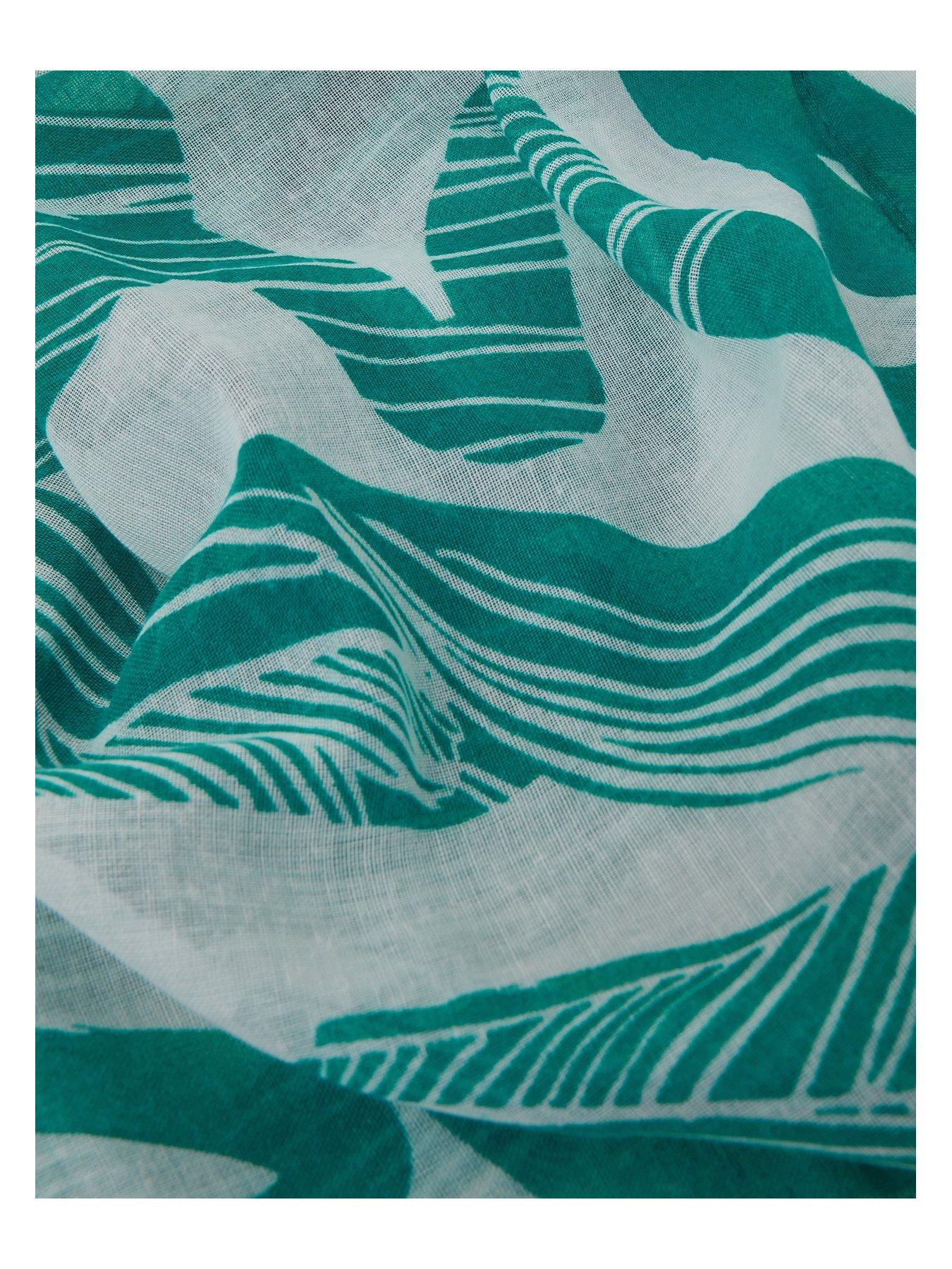 Image 3 of 3 of Accessorize Teal Large Strokes Scarf