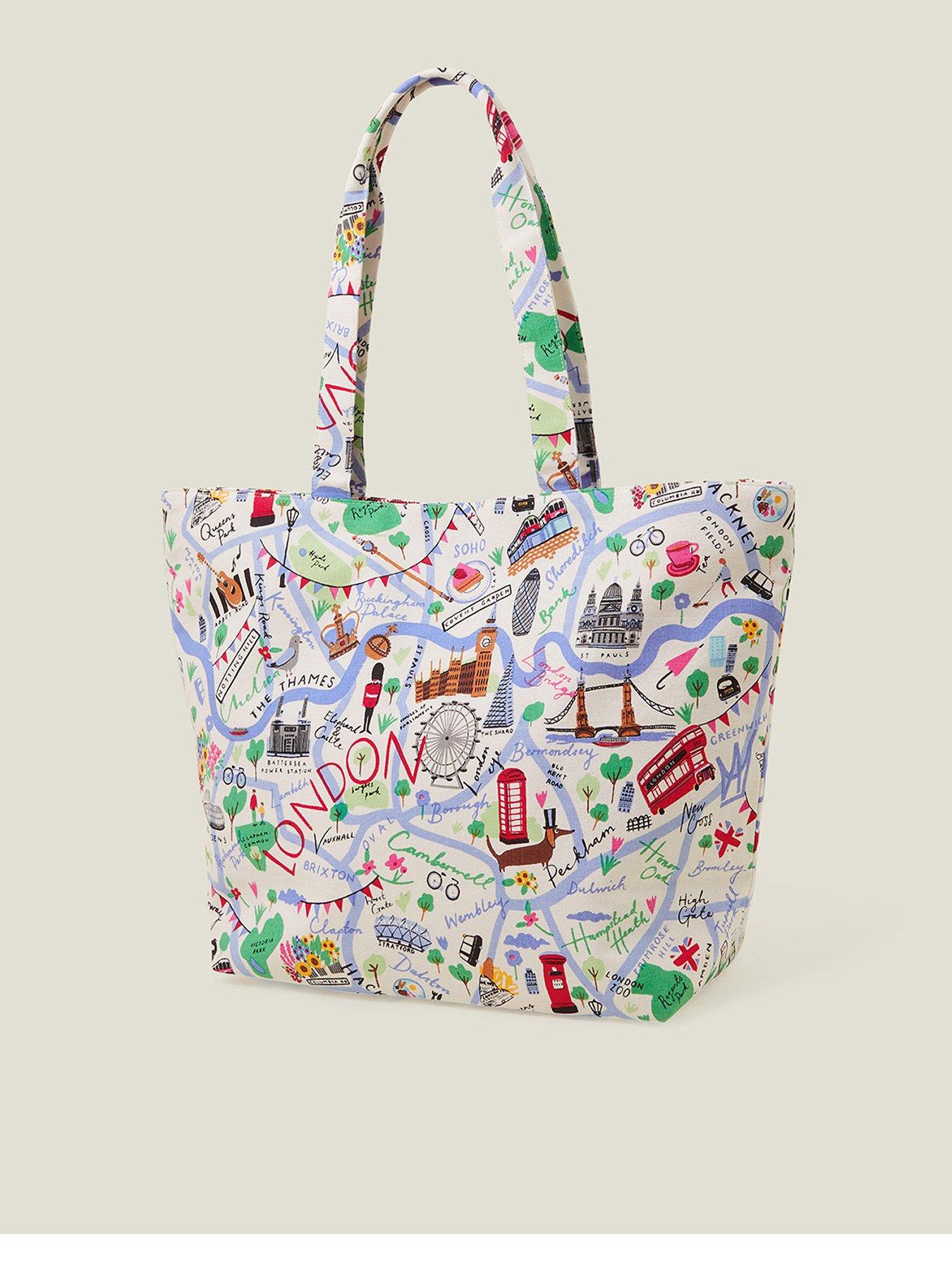 Accessorize London Map Print Shopper | Very.co.uk