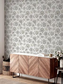 Product photograph of Arthouse Soft Jacobean Trail Soft Grey Wallpaper from very.co.uk