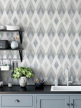 Product photograph of Arthouse Scandi Diamond Silver Wallpaper from very.co.uk