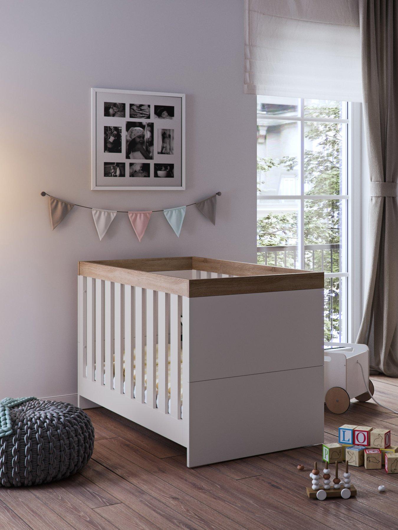 Product photograph of Little Acorns Burlington Cot Bed- Cashmere Walnut from very.co.uk