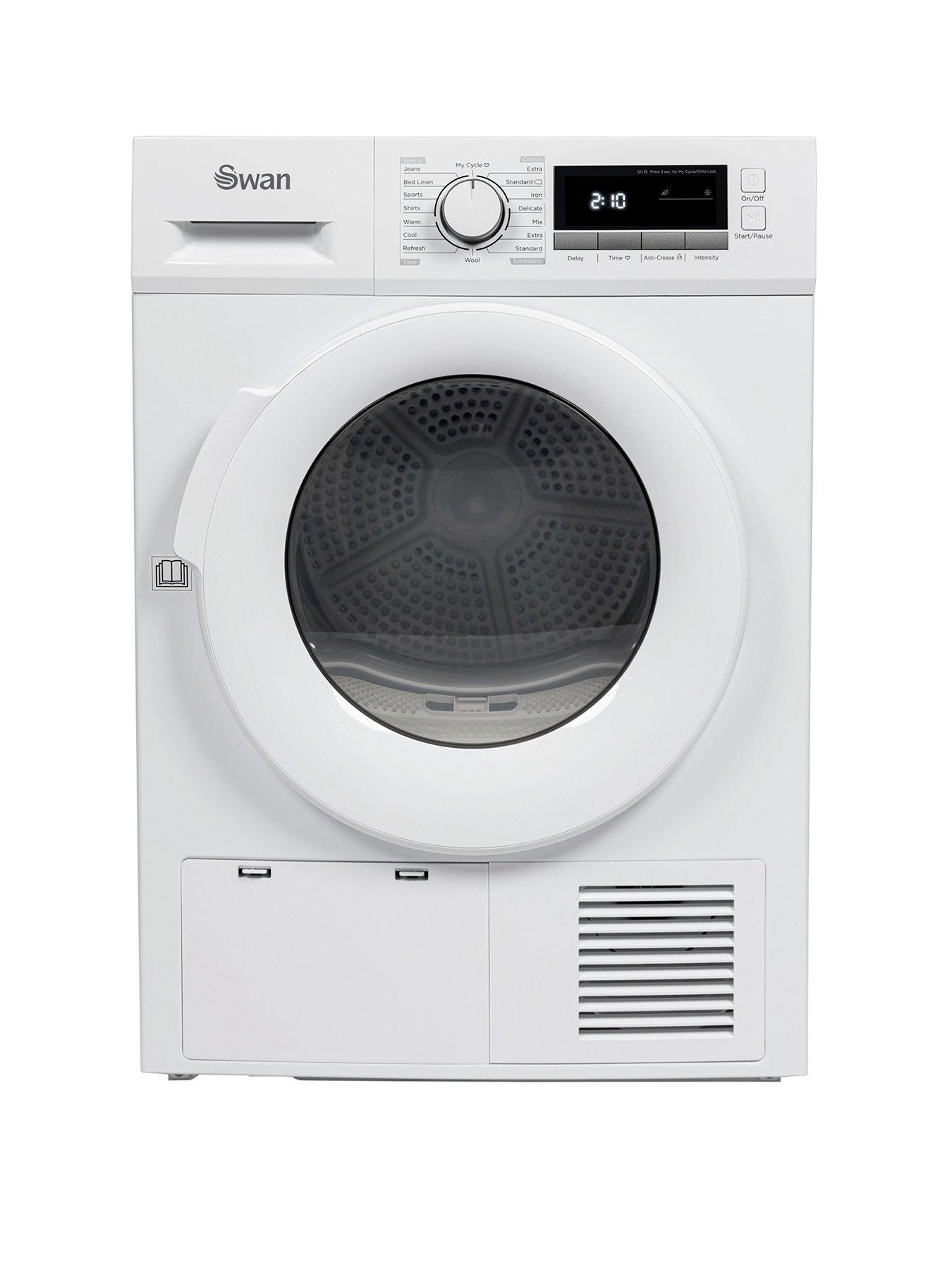 Product photograph of Swan Stc75110w 8kg Load Condenser Tumble Dryer - White from very.co.uk