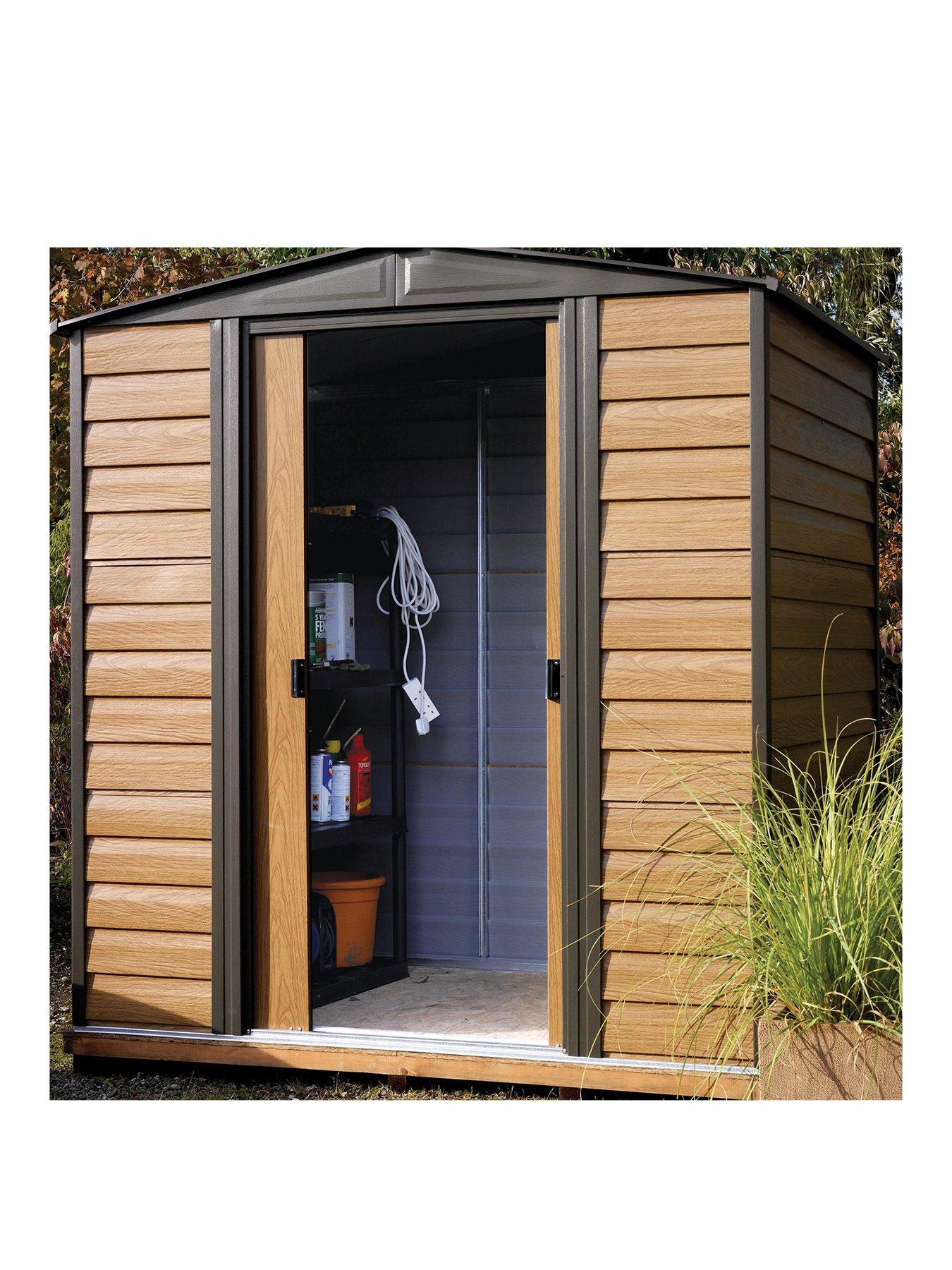 Product photograph of Rowlinson 6x5 Woodvale Metal Apex Shed from very.co.uk