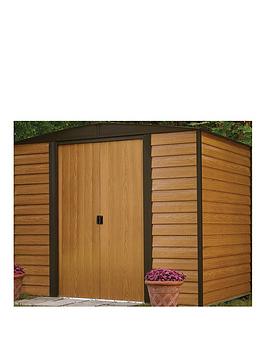 Product photograph of Rowlinson 8x6 Woodvale Metal Apex Shed from very.co.uk